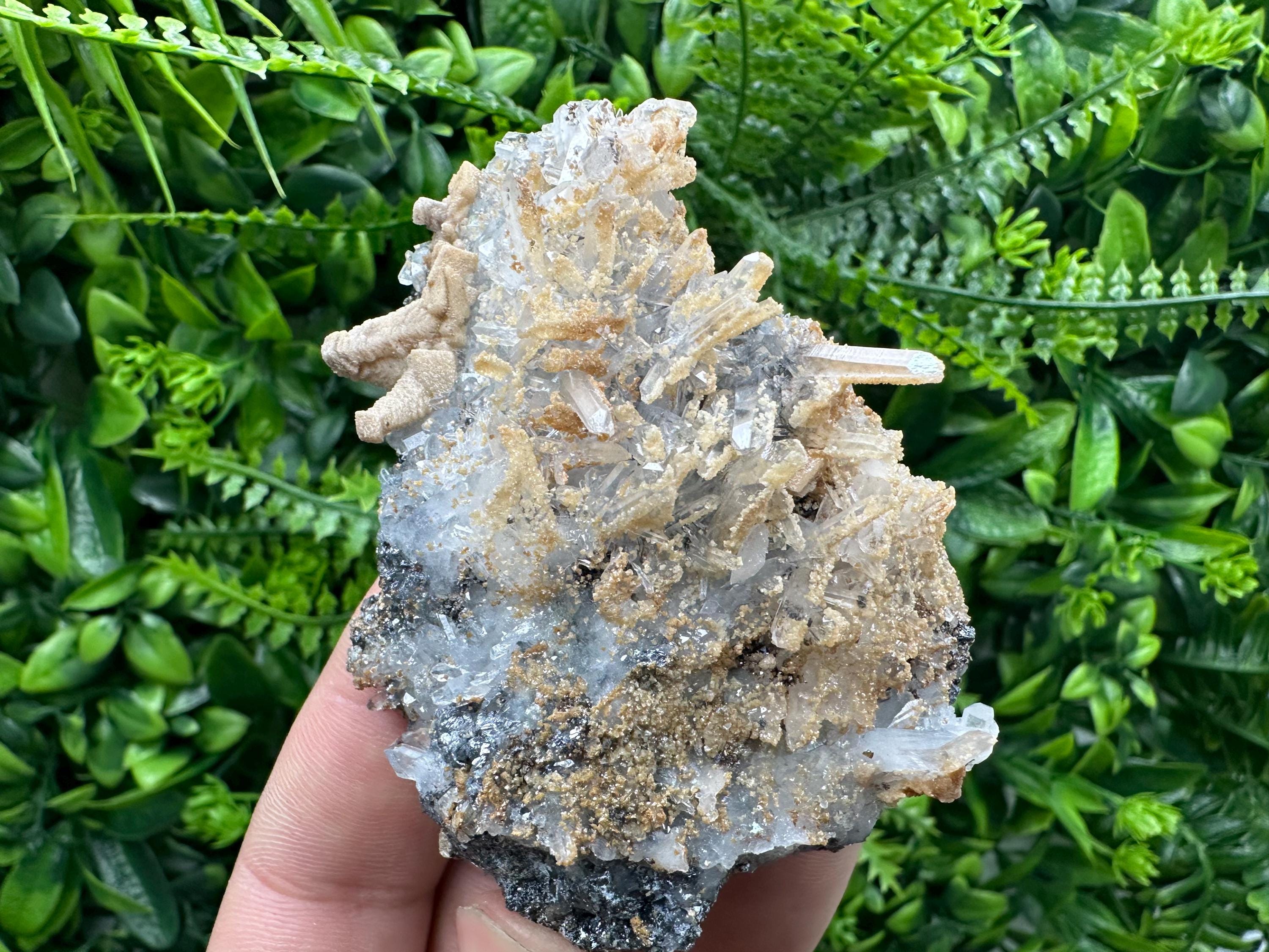 Quartz with Dolomite, Sphalerite and Galena Mineral Specimen