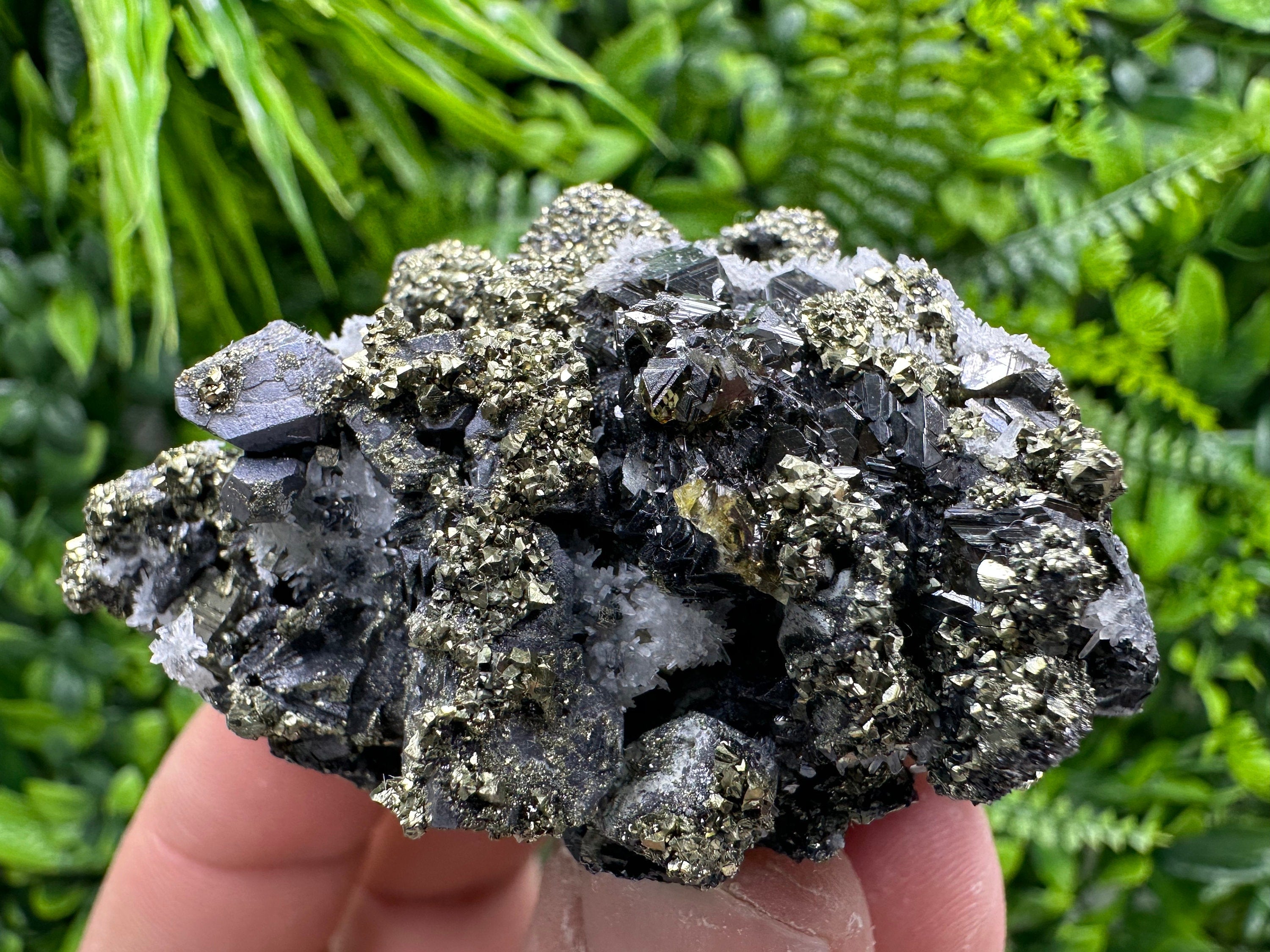 Galena Sphalerite Pyrite Cluster, Quartz Mineral Specimen