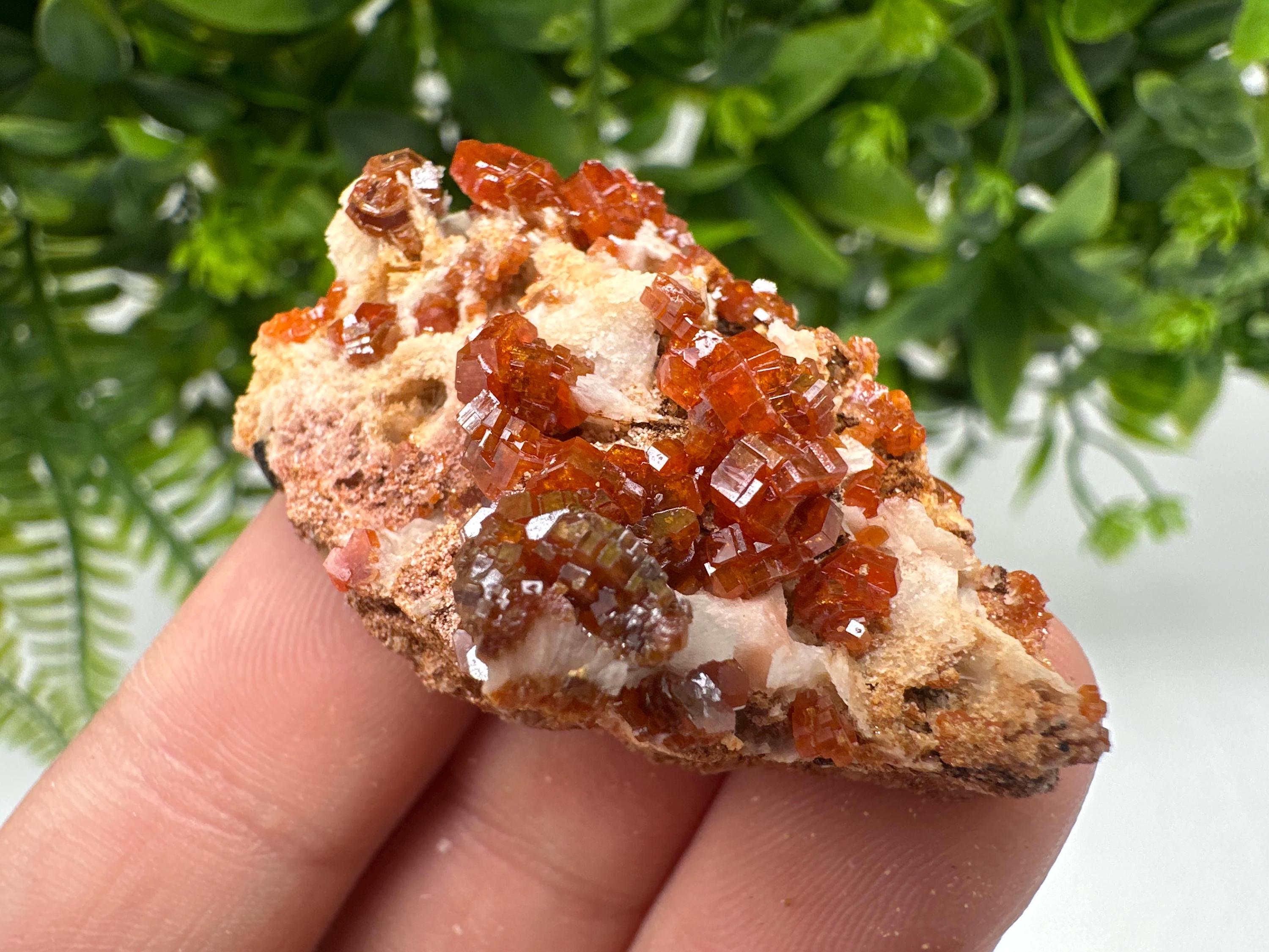 Red Vanadinite on Barite from Marocco,crystal minerals Speciment cluster Vanadinite crystal Vanadinite Geology Vanadinite cluster minerals