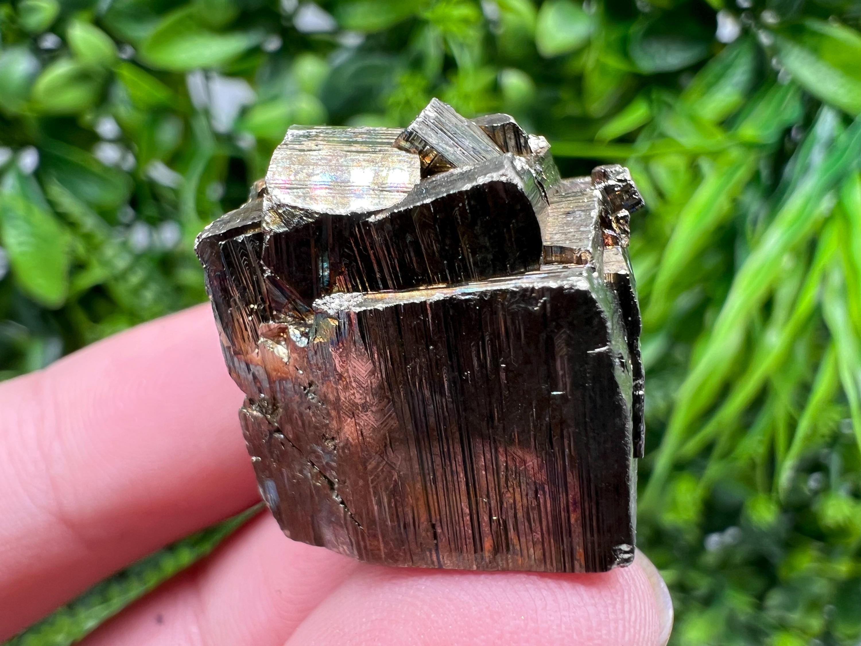 Rainbow Pyrite with Calcite, Natural Minerals from Borieva Bulgaria