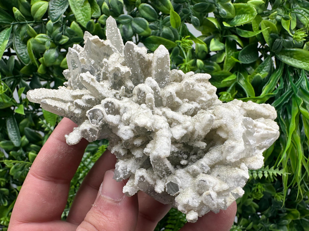 White Calcite Quartz Cluster, Krushev dol Mine, Bulgaria, Mineral Specimen
