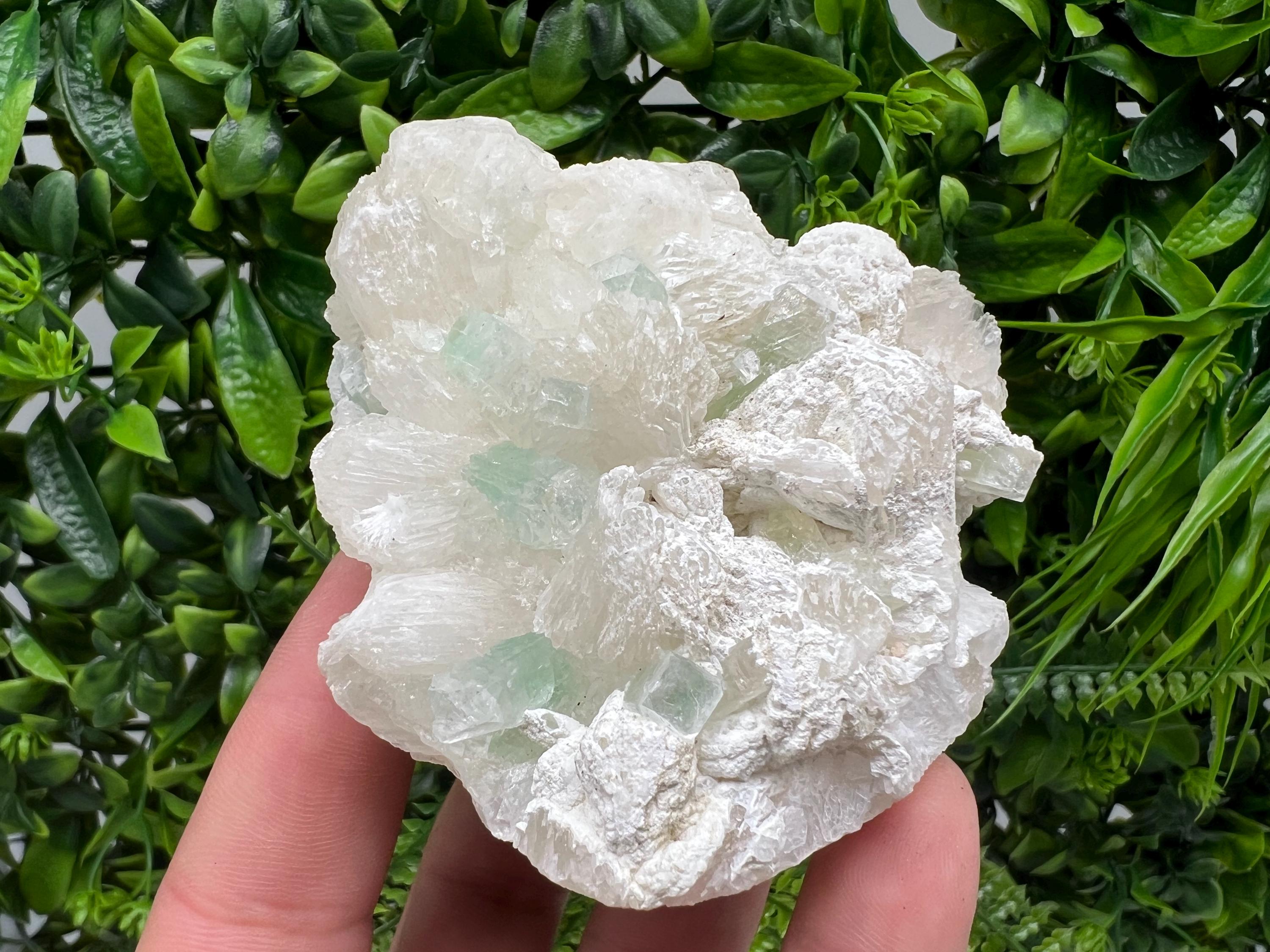 Transparent Apophyllite on Chalcedony Specimen, India Minerals