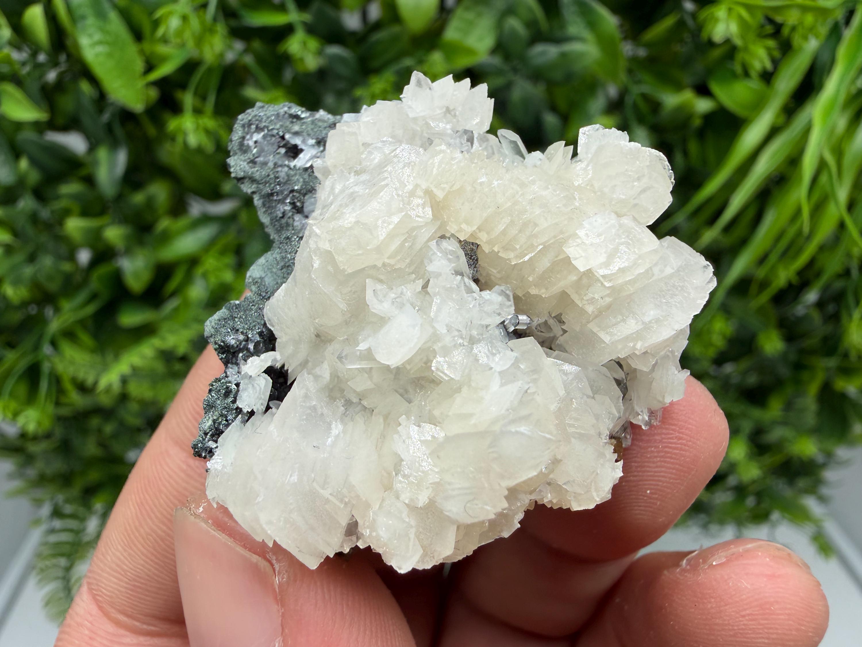 Wonderful Calcite,Quartz on Chlorite matrix,from Borieva mine,Madan,Bulgaria,natural collection mineral specimen,rare crystal,home decor