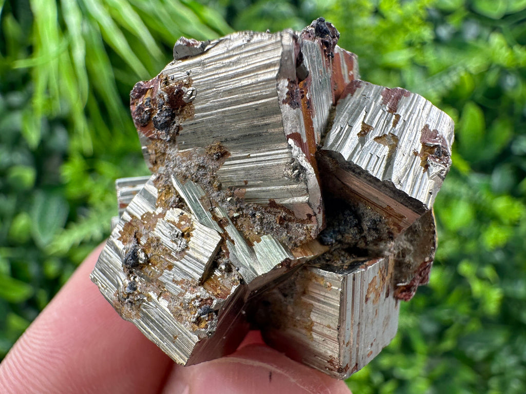 Pyrite with Hematite Mineral Specimen, Bulgaria Crystal Decor
