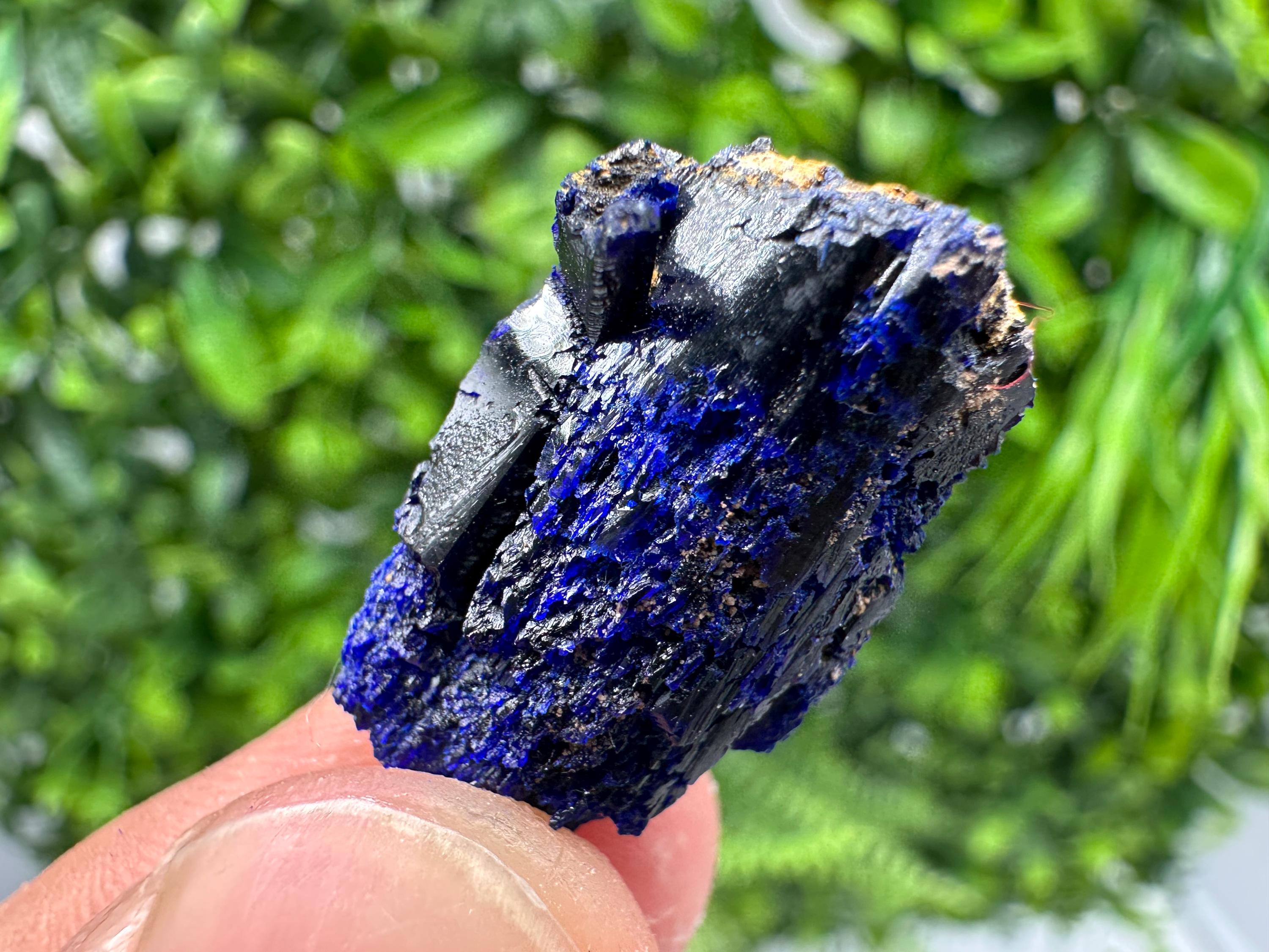 Crystallized Azurite-Kerrouchen,Morocco-Blue Azurite Specimen-High Quality Blue Azurite-Azurite Mineral Specimen, gemmy,lustrous of Azurite