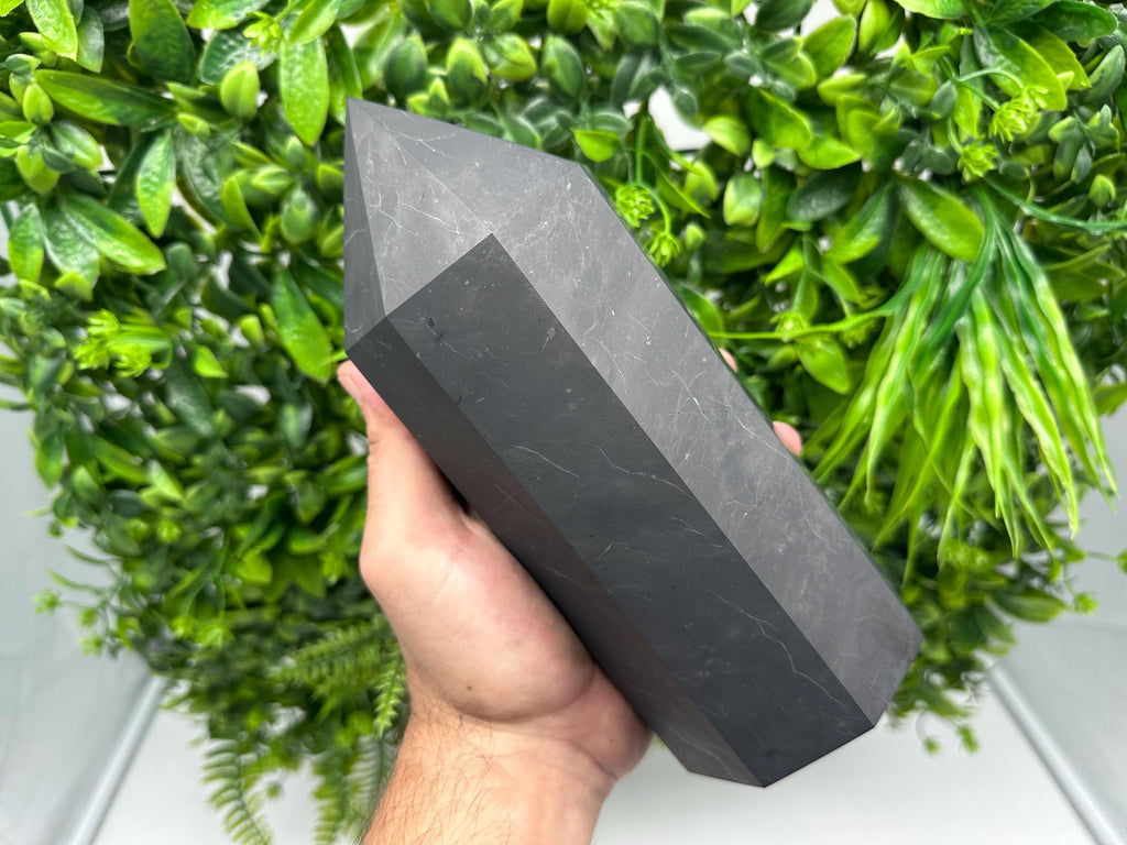 Large Shungite Tower: EMF Protection, Healing Crystal Decor (20cm)