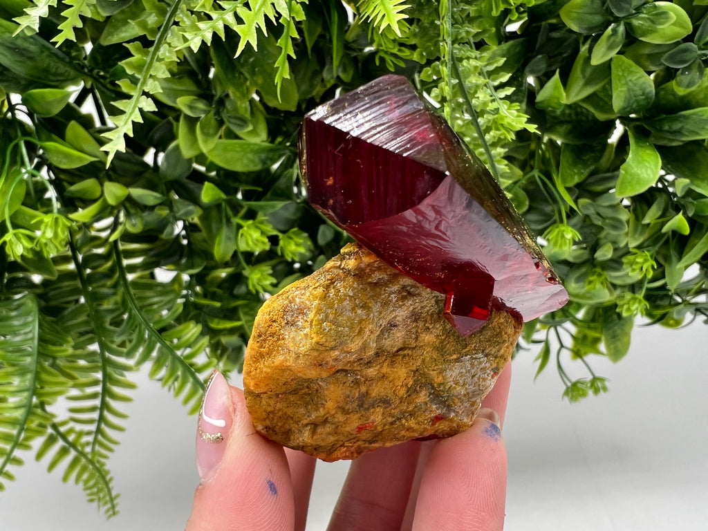XXL Laboratory Pruskite Ruby Crystal on Matrix