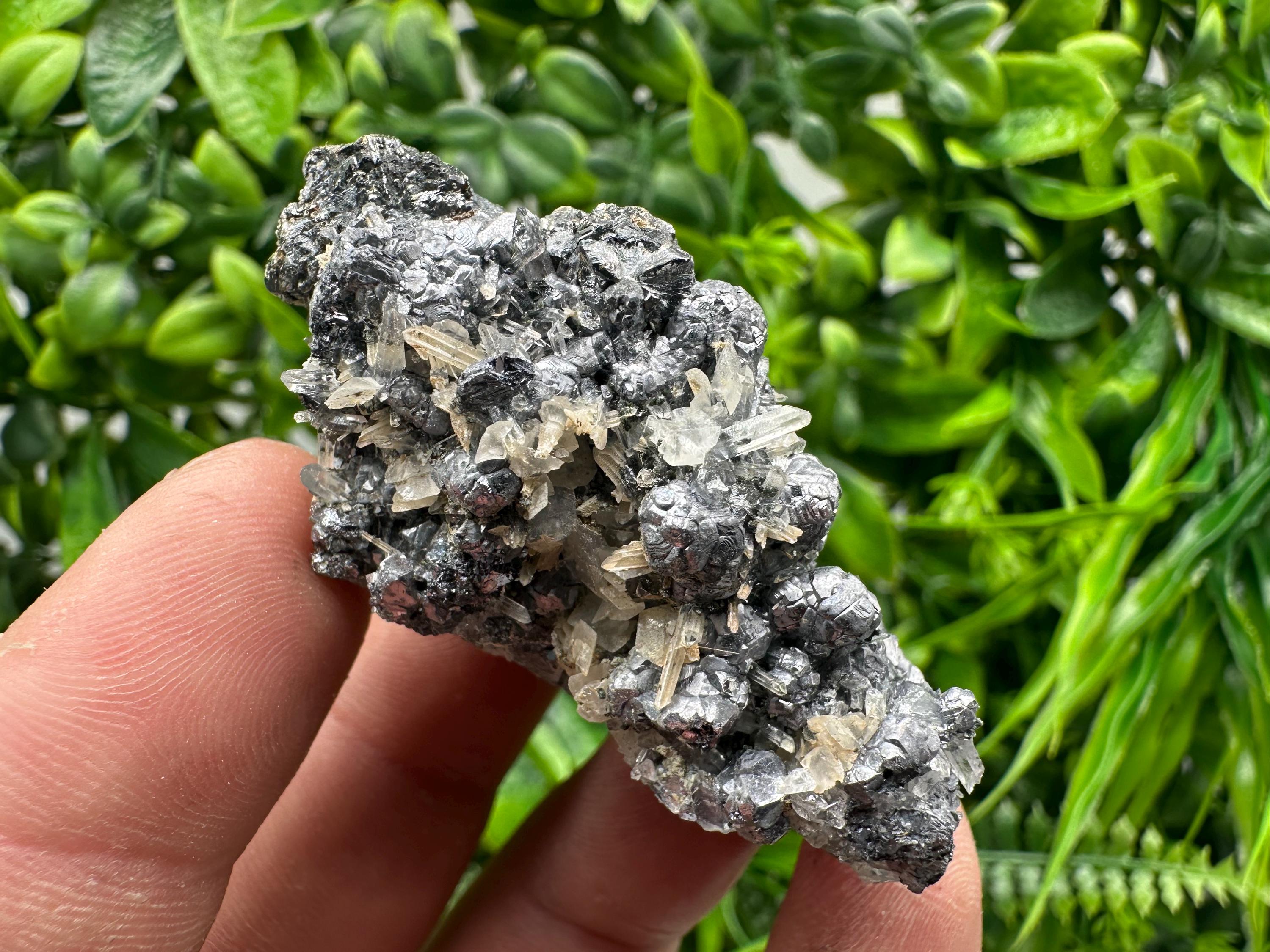 Galena with Quartz and Calcite, Borieva Mine Mineral Specimen