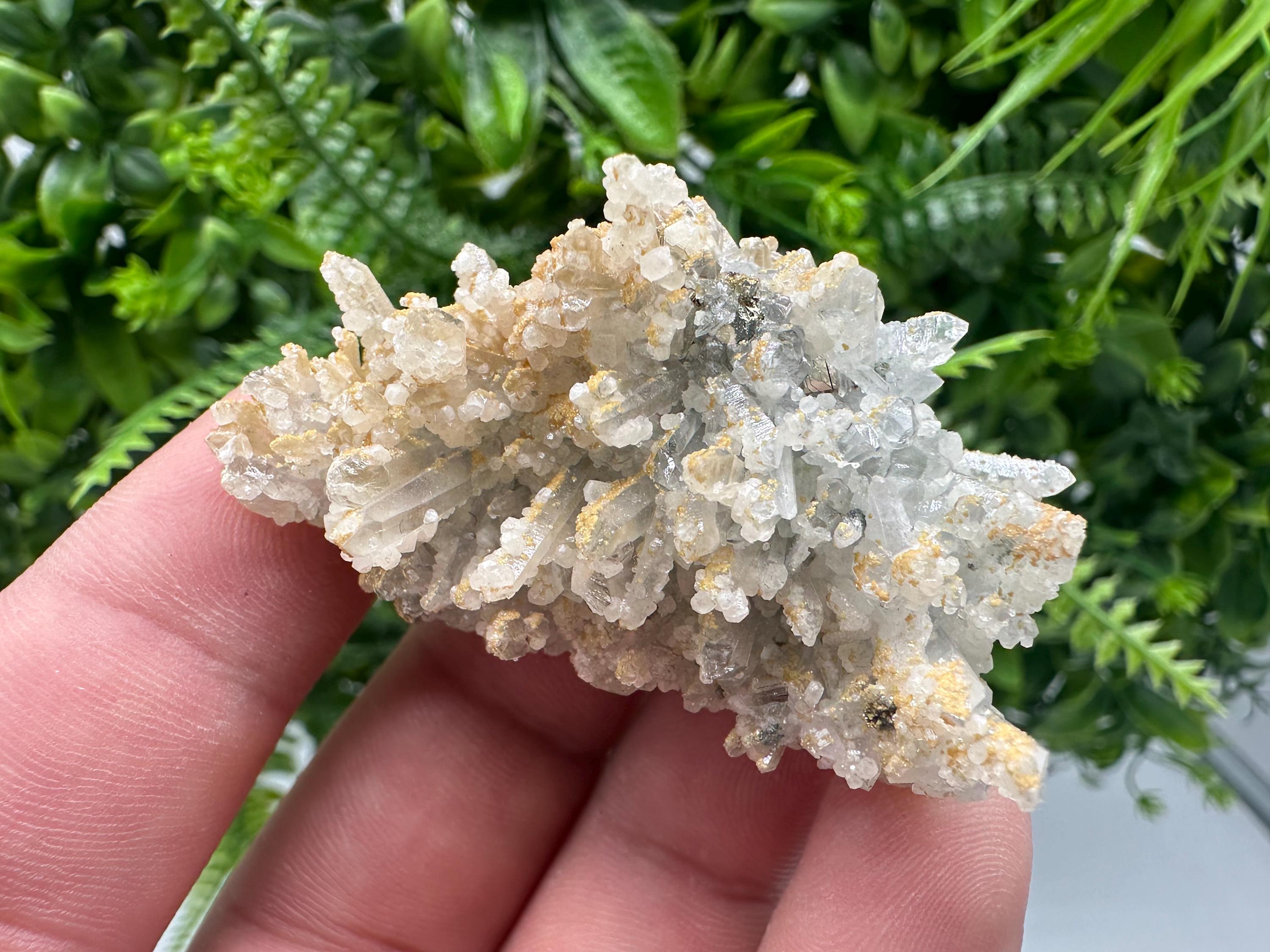 Quartz with Calcite and Chlorite: Borieva Mine Crystal Souvenir