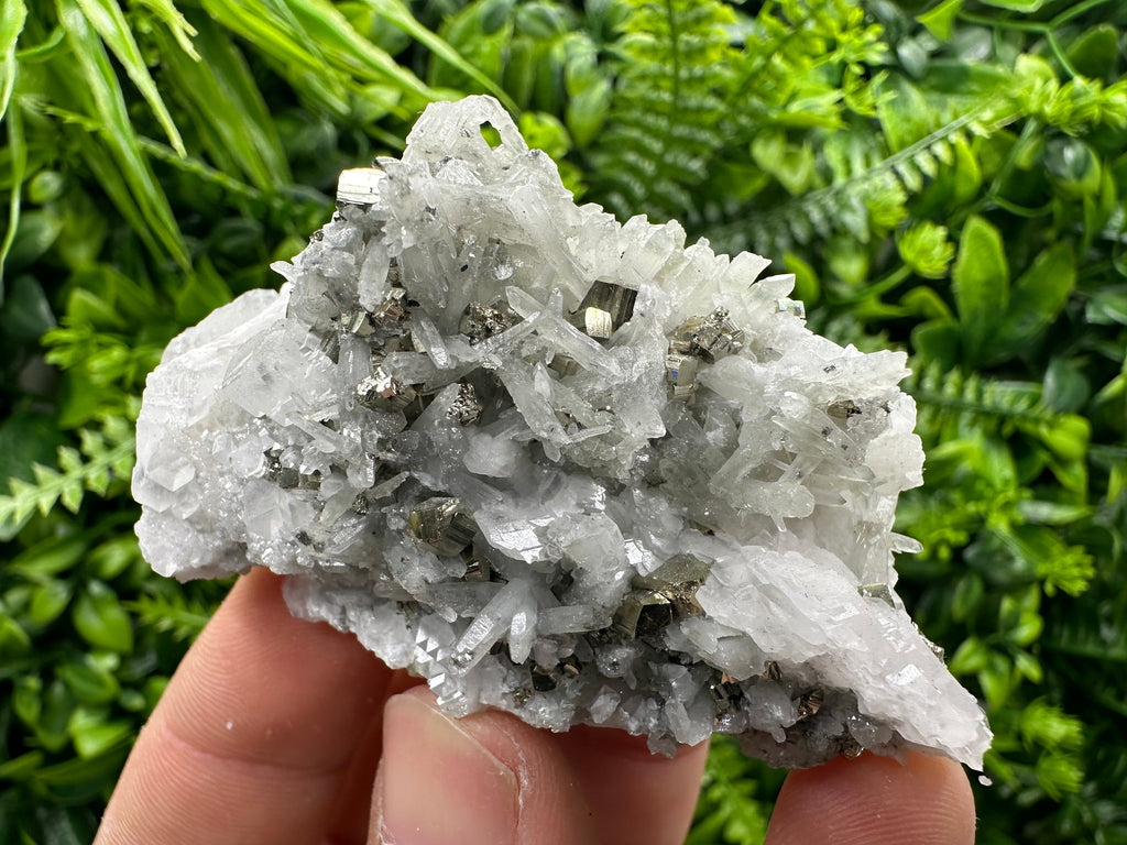 Pyrite Calcite on Quartz, Borieva Bulgaria Mineral Specimen, Home Decor