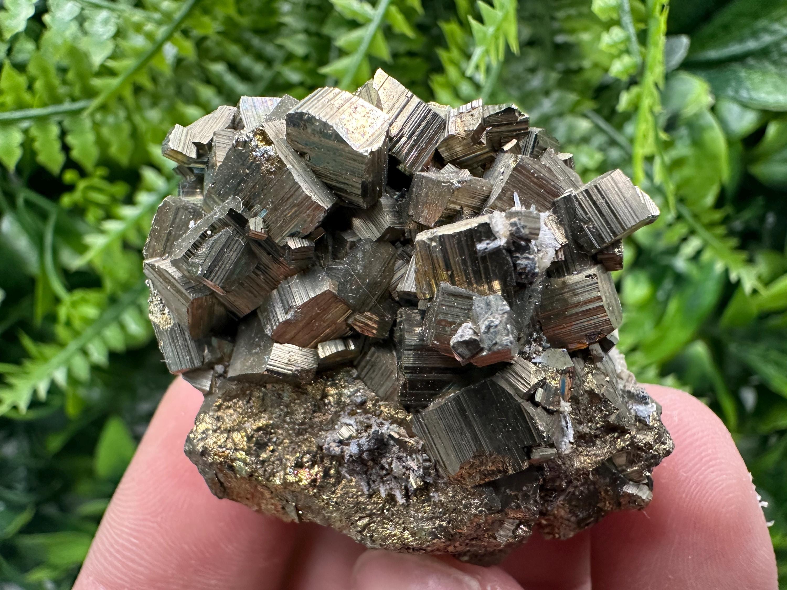 Rainbow Pyrite Cluster from Bulgaria: Home Decor Gift