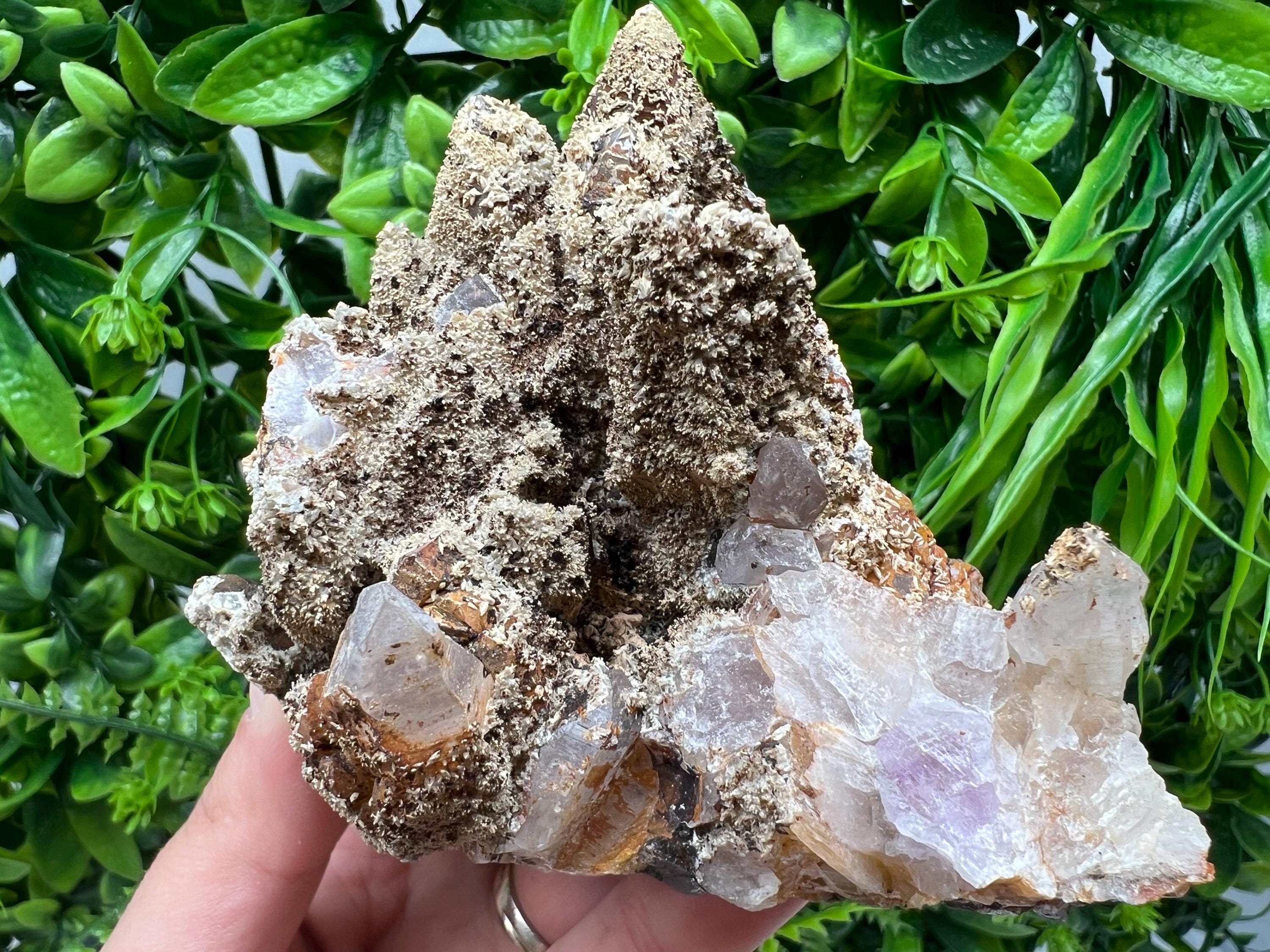 Rare Green/Yellow Pyromorphite and Hematite,on Quartz,from Bulgaria,Madjarovo mine, Natural Mineral ,Healing stone ,top collection,rock