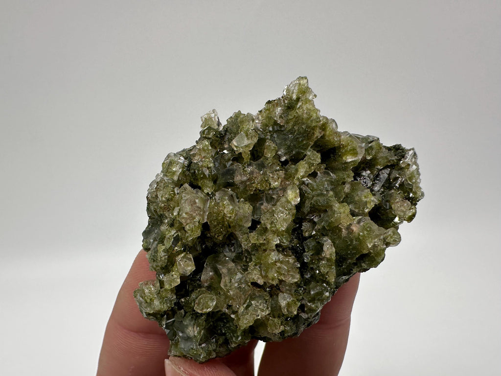 Rare Green Epidote with Quartz Crystals, Eastern Anatolian Mineral Specimen