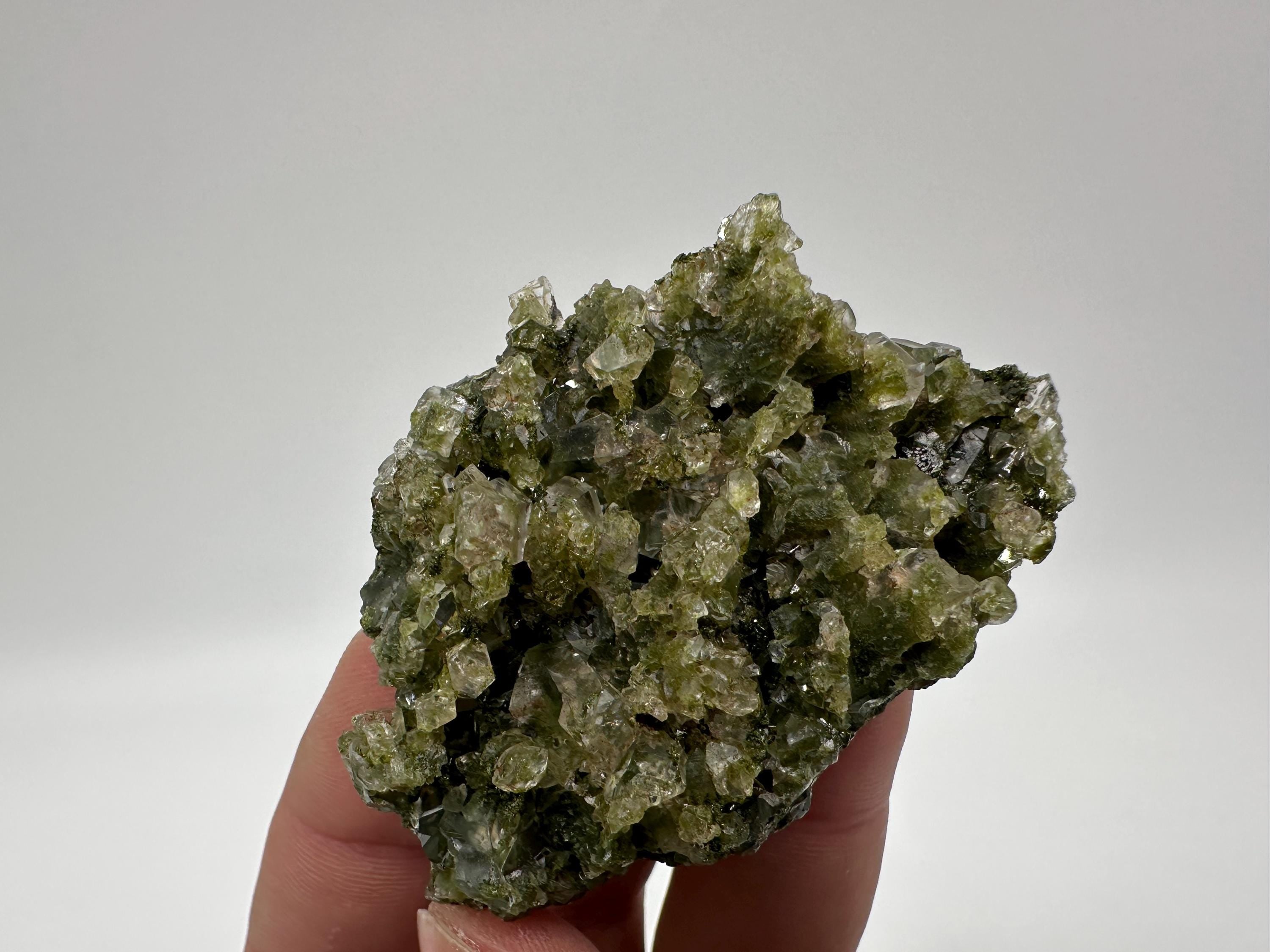 Rare Green Epidote with Quartz Crystals, Eastern Anatolian Mineral Specimen