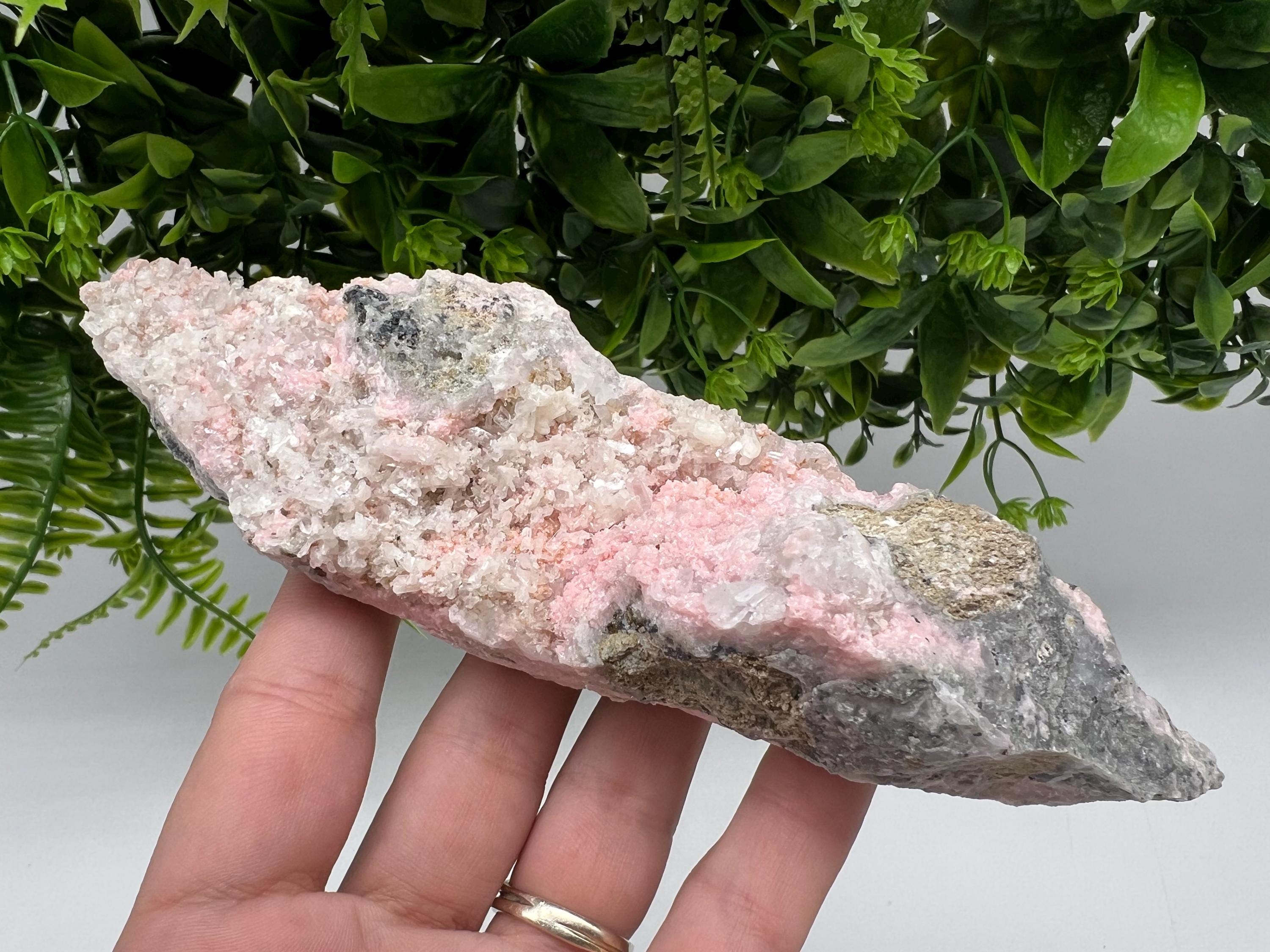 Beautiful Rhodochrosite perfect pink colour Starnica Mine Davidcovo Bulgaria natural minerals souvenir crystal gift home decor stone gift