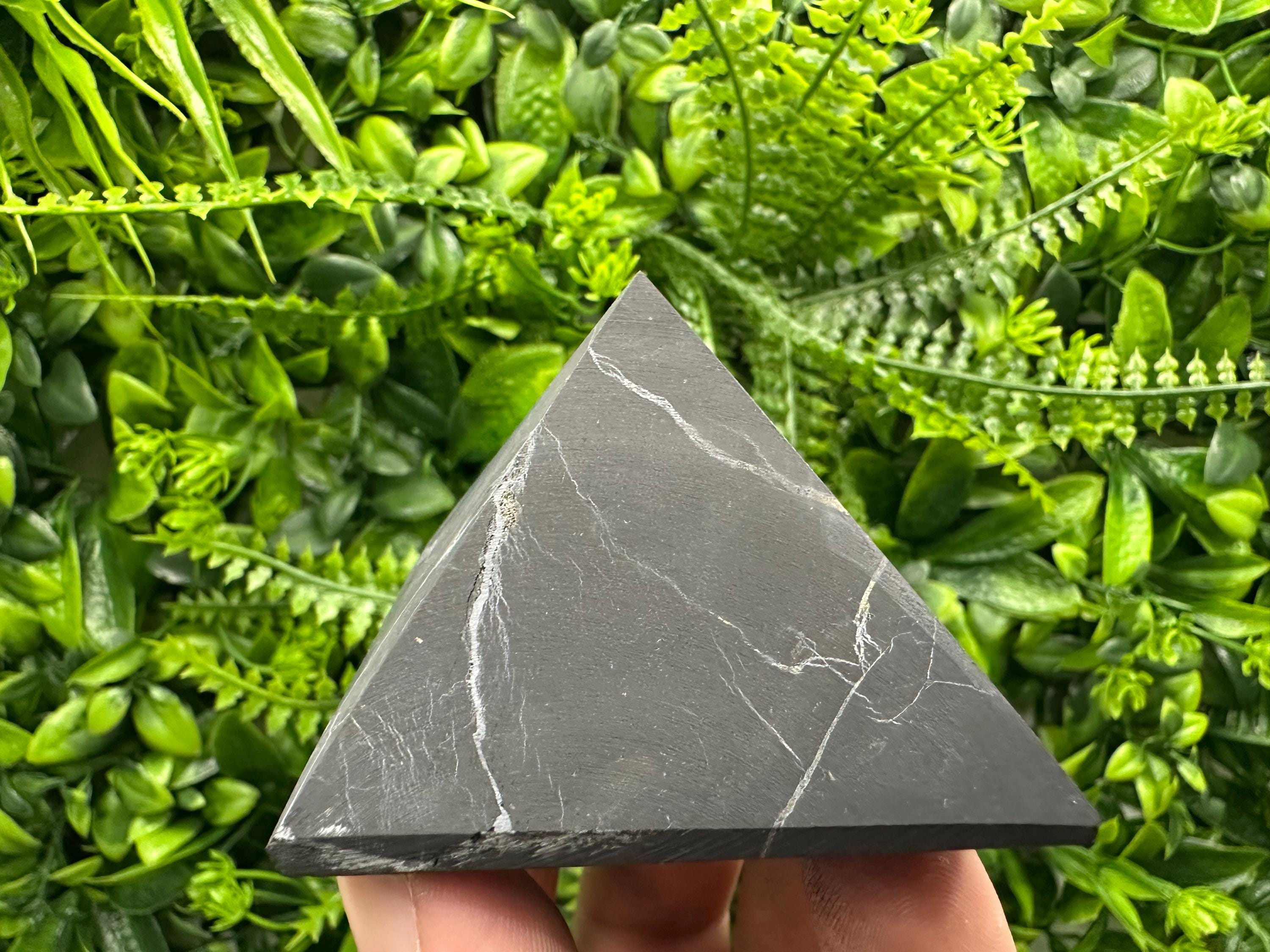 Shungite Pyramid (6cm): EMF & 5G Protection, Healing Crystal
