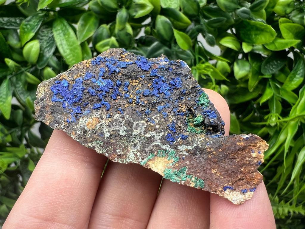 Azurite Malachite Mineral Specimen: Moroccan Blue Green Crystal, Home Decor