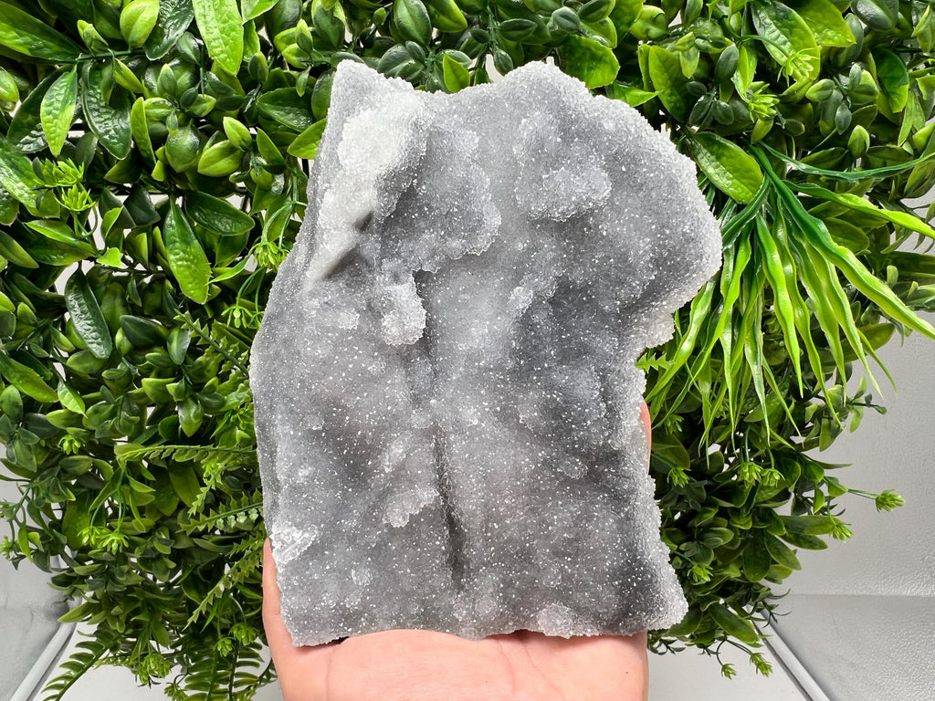 Large Quartz Chalcedony with Chlorite Inclusions: Deep Blue Crystal Decor