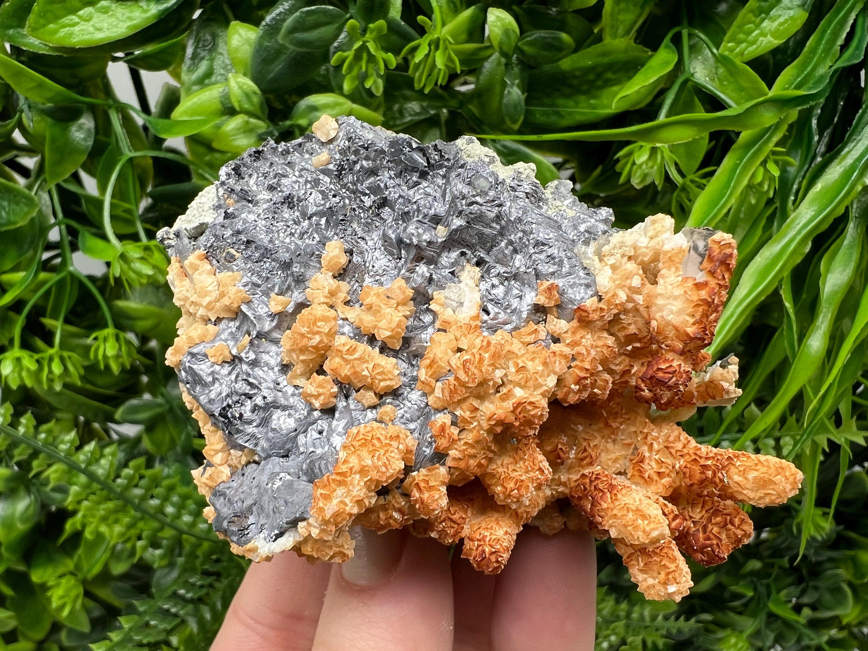 Spinel Law Galena, Quartz, Calcite Mineral Specimen, Home Decor Stone