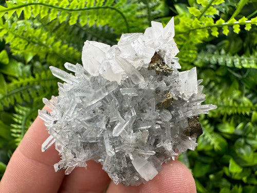 Chalcopyrite & Calcite on Quartz: Borieva Mine, Bulgaria
