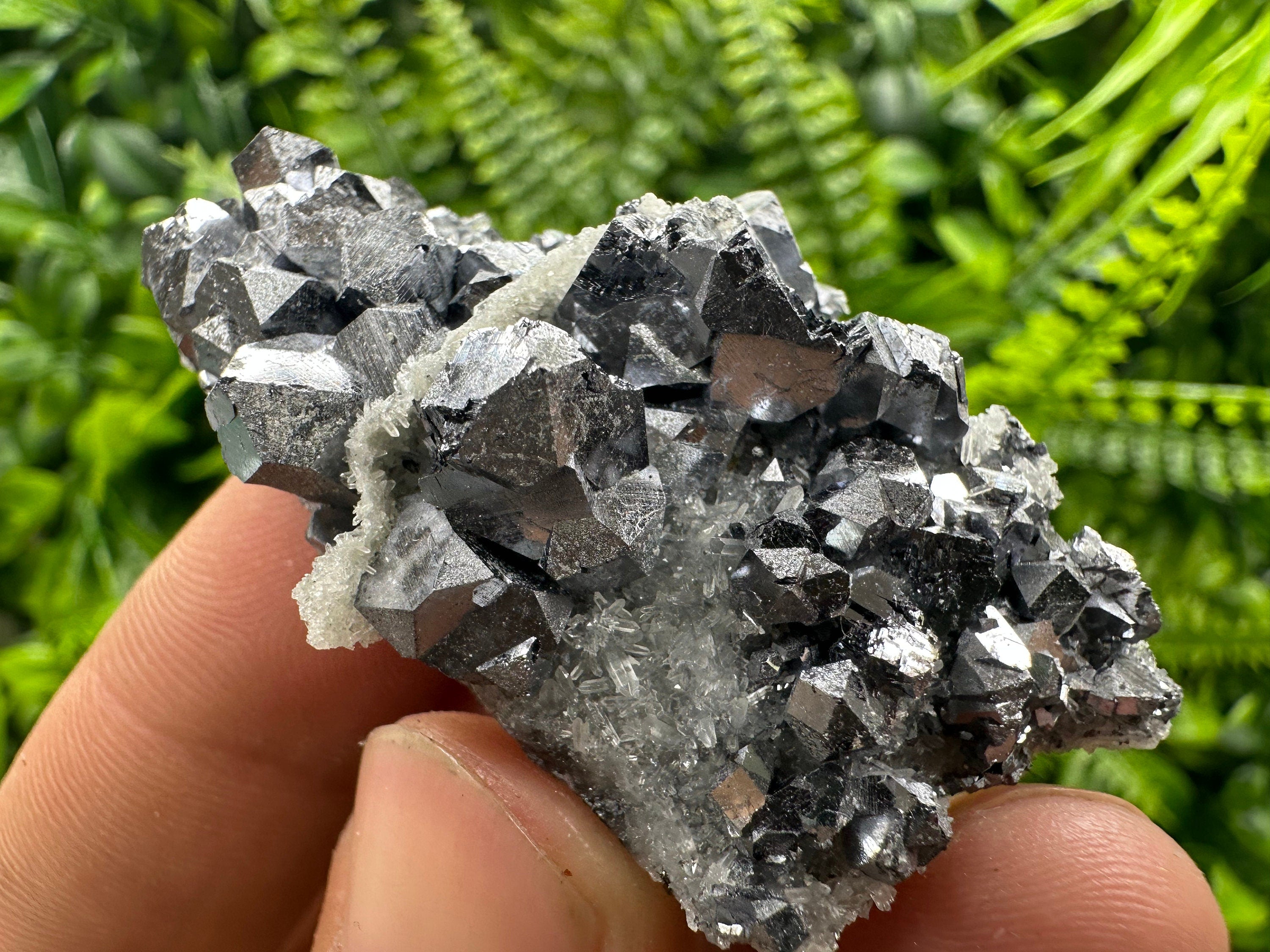 Shiny Galena on Quartz: Natural Mineral Souvenir from Bulgaria