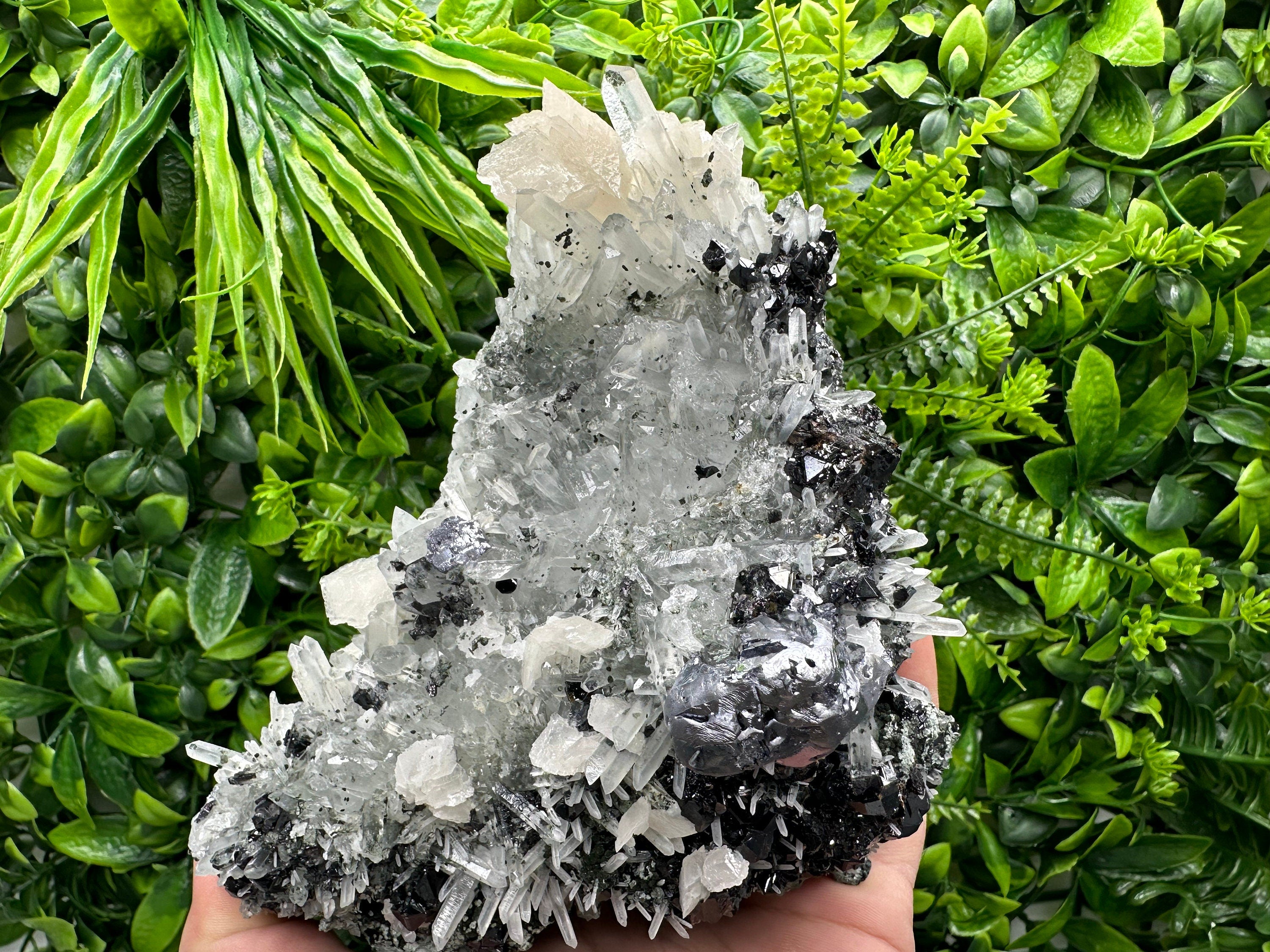Galena Sphalerite Calcite on Quartz, Borieva Mine Bulgaria