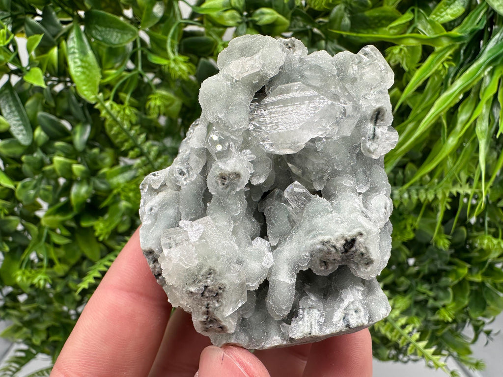 Transparent Apophyllite on Chalcedony, Natural India Mineral Specimen