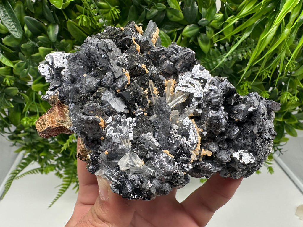 Amazing Galena spinel law on Quartz whit Siderite,from Krushev dol mine,Bulgaria,natural,collection mineral specimen,home decor crystal,souv