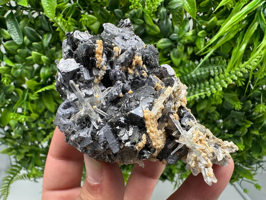 Amazing Galena spinel law on Quartz whit Siderite,from Krushev dol mine,Bulgaria,natural,collection mineral specimen,home decor crystal,souv