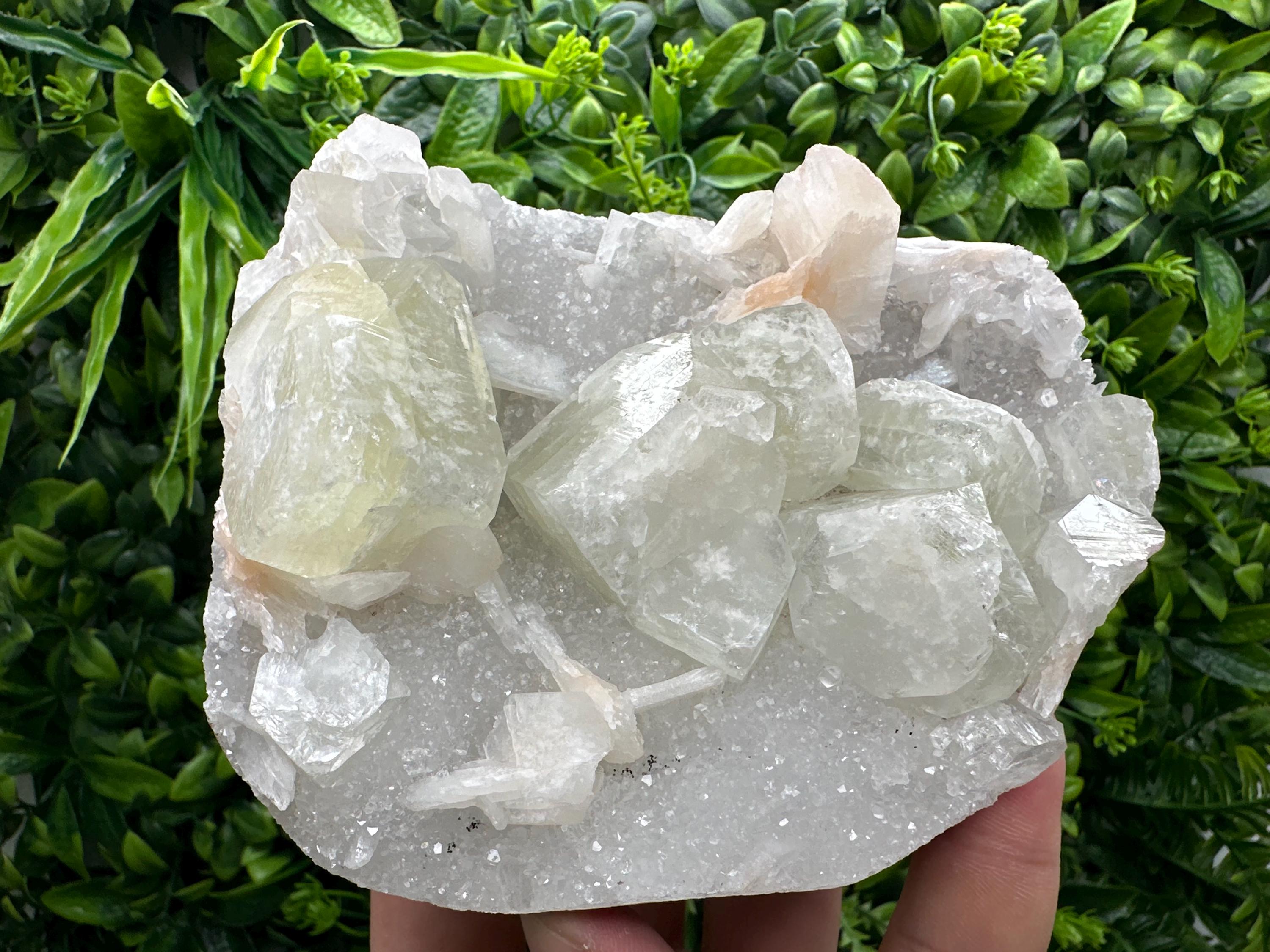 Apophyllite Stilbite on Chalcedony, India Crystal Specimen