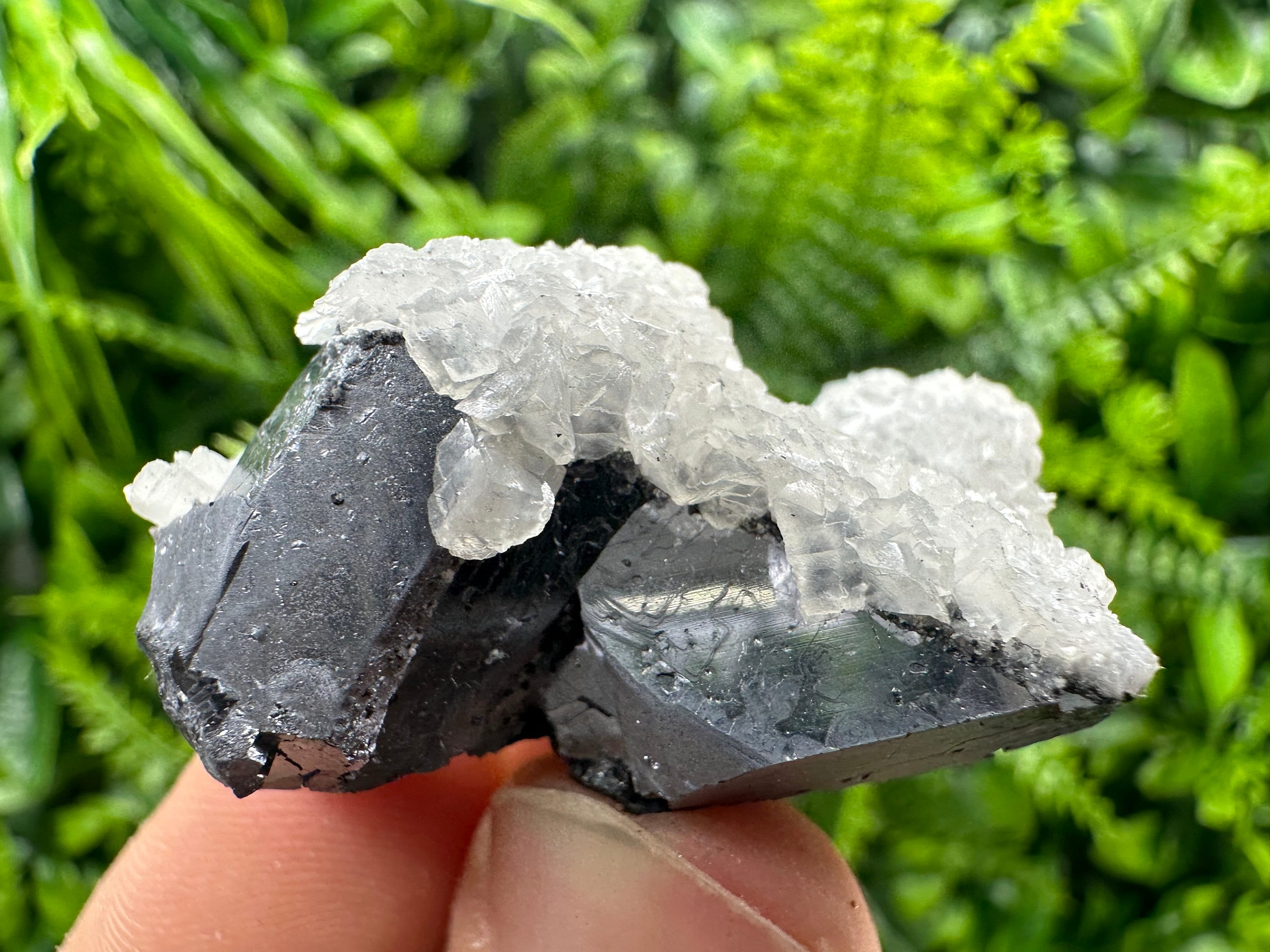 Galena with Calcite Cluster: Natural Mineral Souvenir