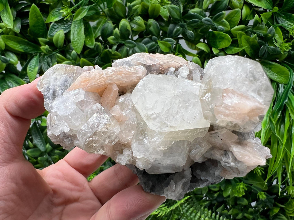 Apophyllite Stilbite on Chalcedony, Natural Crystal Specimen, India