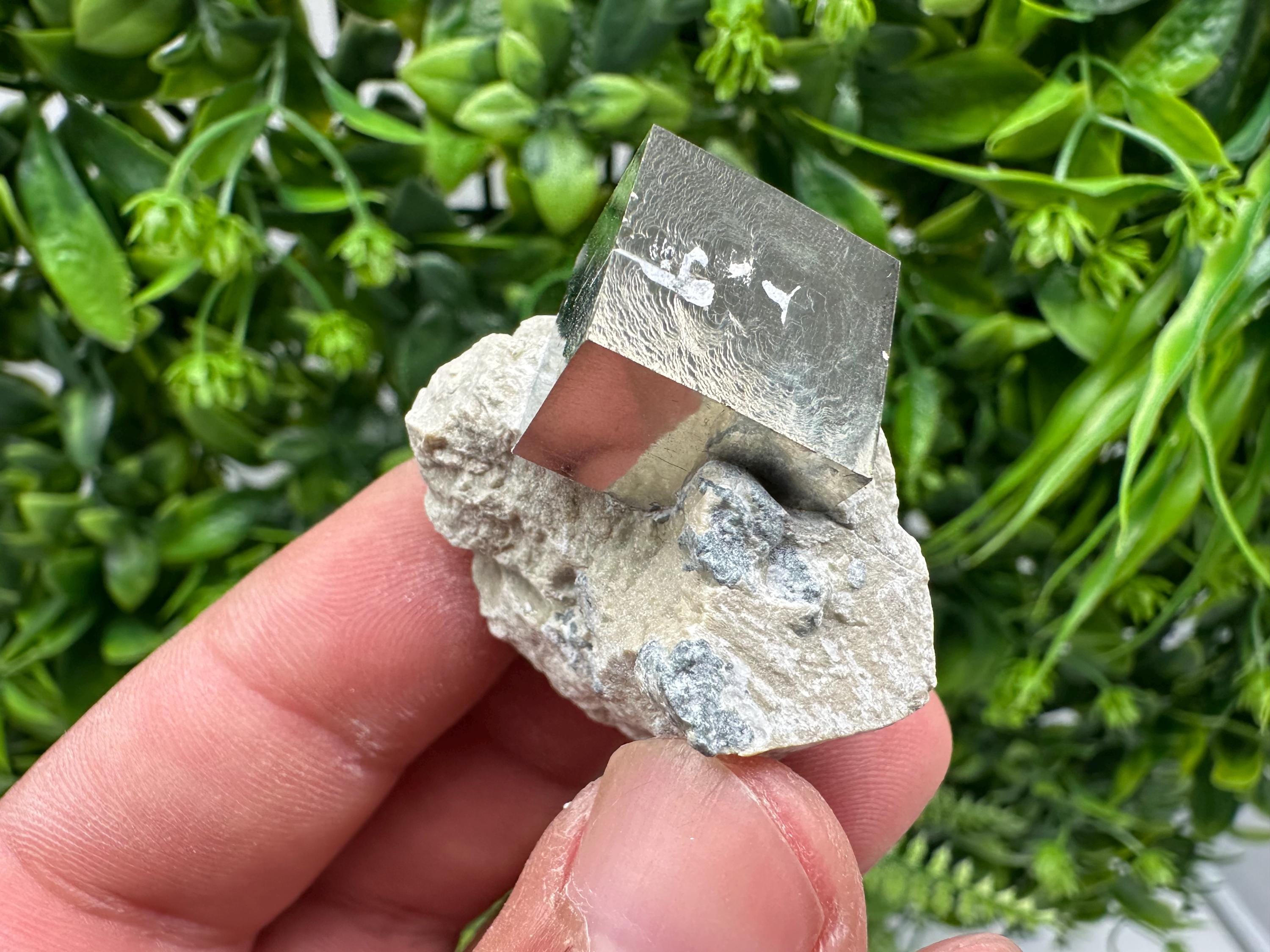 Large Pyrite Cube on Matrix, Navajun Spain, Home Decor Stone