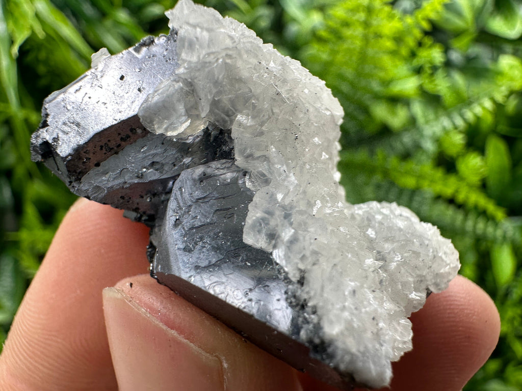 Galena with Calcite Cluster: Natural Mineral Souvenir