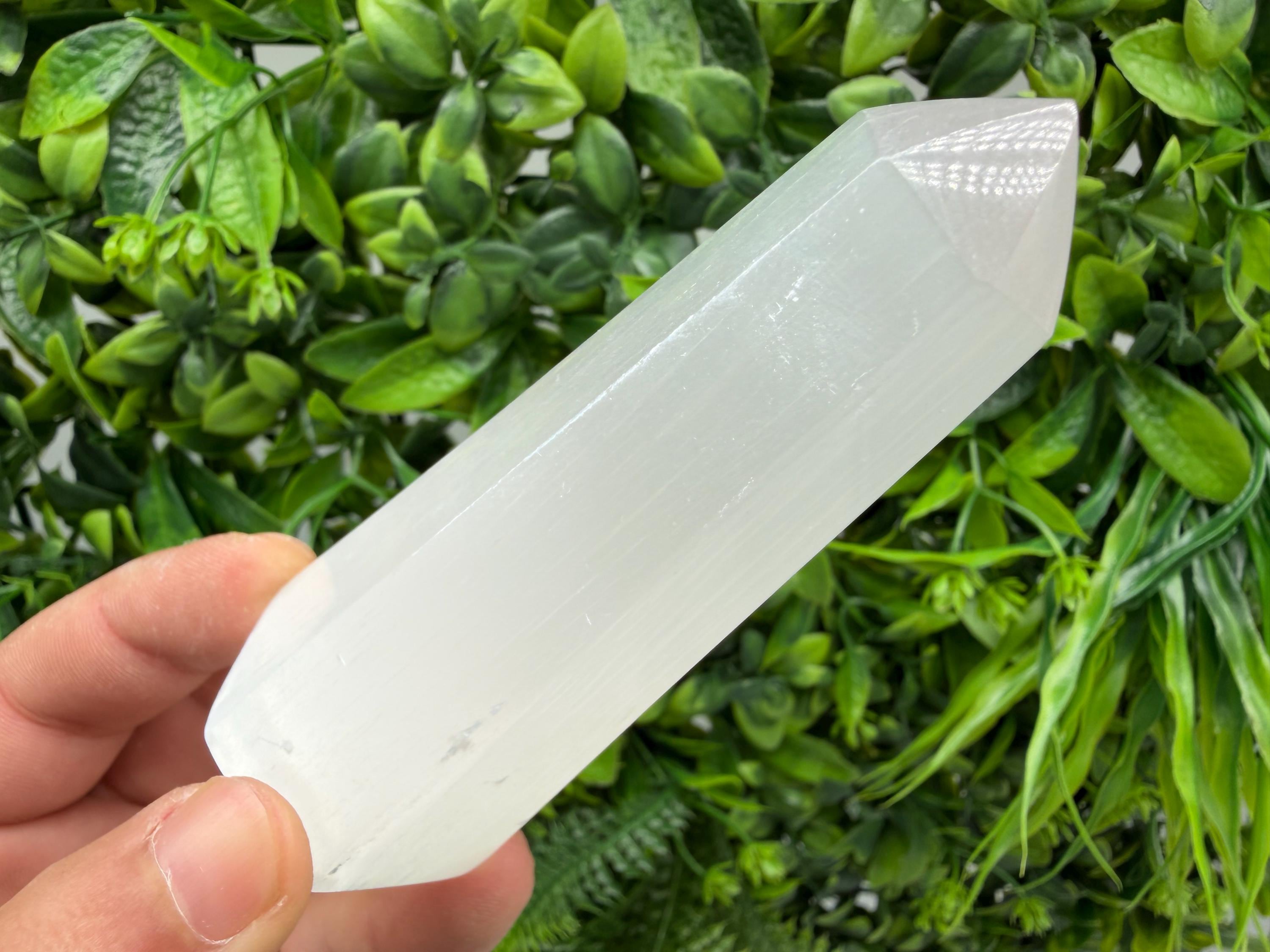 Selenite Tower Obelisk – Polished Crystal for Energy Cleansing, Meditation, Altar Decor
