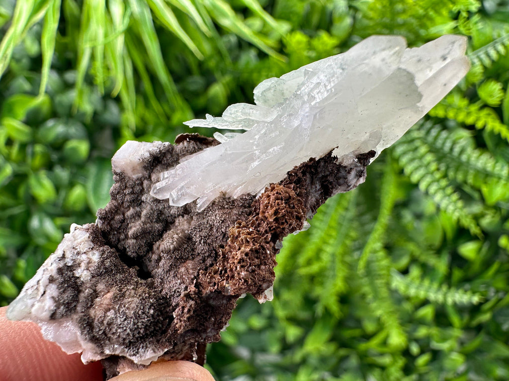 Quartz with Chlorite on Rhodochrosite and Siderite Mineral Specimen