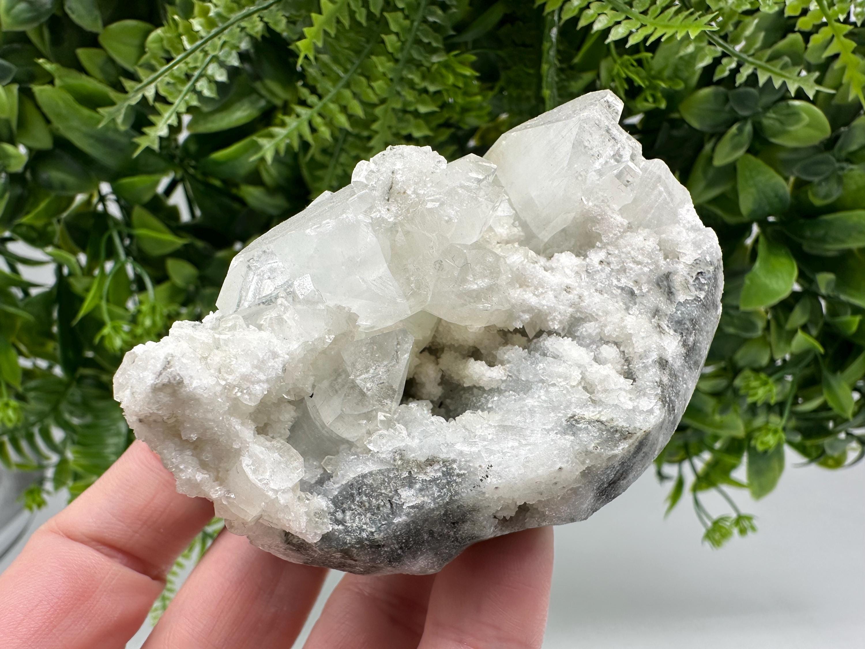 Apophyllite Stilbite Chalcedony Specimen: India Minerals Crystal Collection