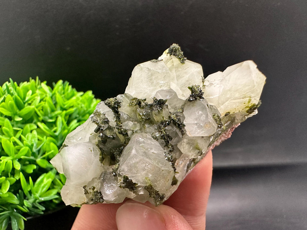 Rare Green Epidote Quartz Crystal Cluster - Eastern Anatolia, Turkey