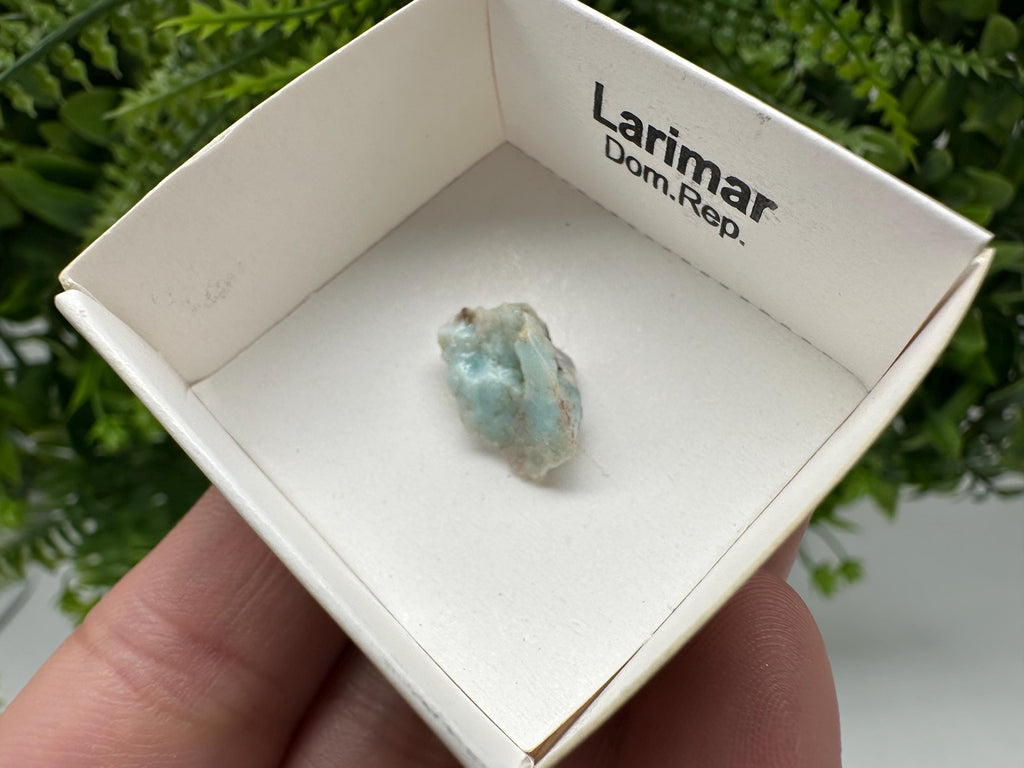 Rare Raw Larimar Specimen: Dominican Republic Crystal BOX 4/4 cm