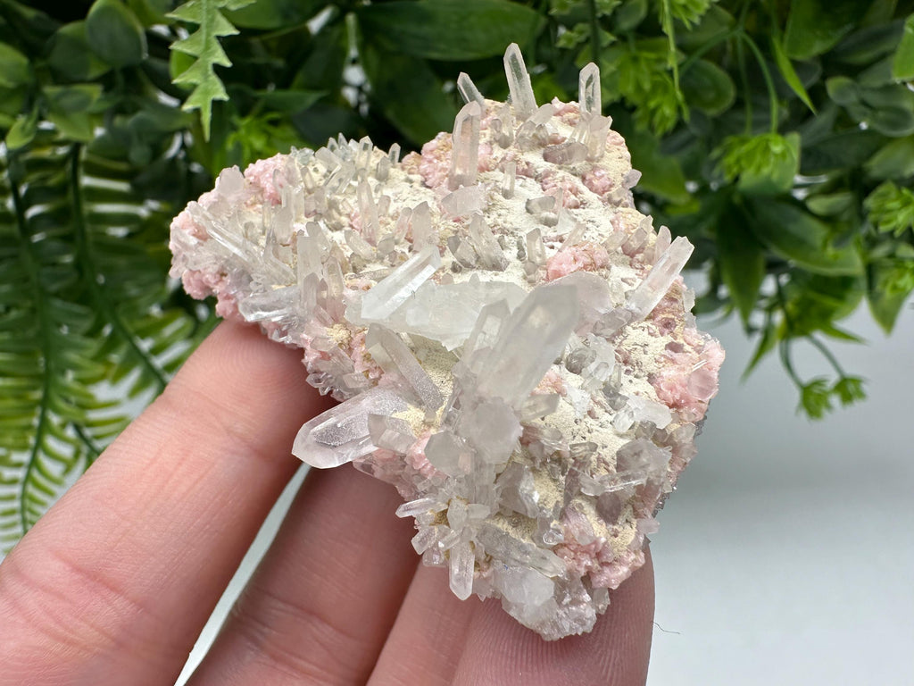Rhodochrosite with Quartz Crystals, Starnica Mine, Bulgaria