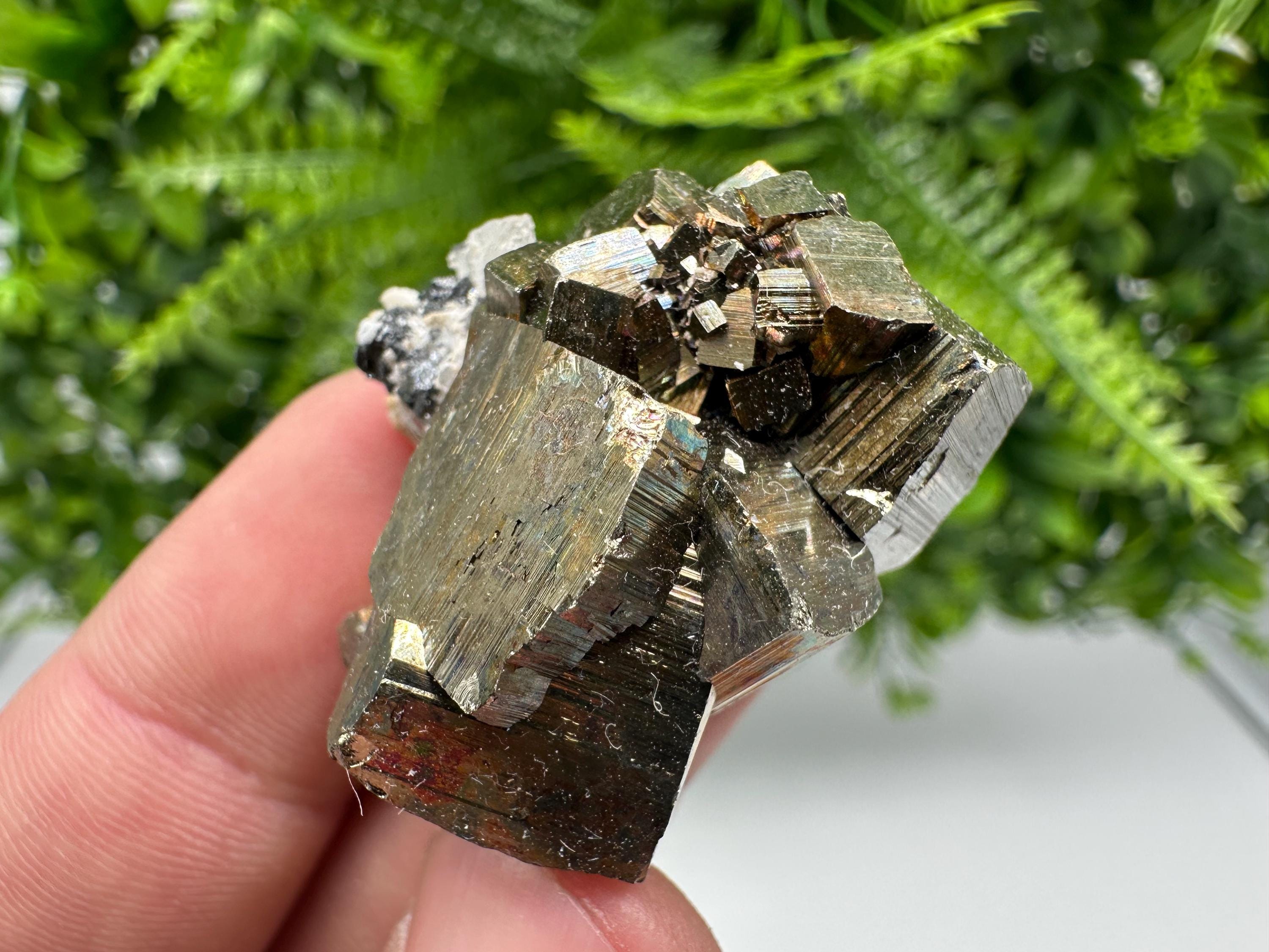 Wonderful Rainbow Pyrite whit Calcite,natural minerals souvenir Crystal,collection stone,rare minerals,home decor,Borieva Bulgaria
