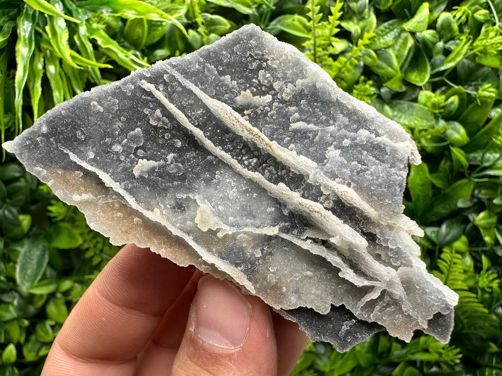 Blue Chalcedony Quartz with Chlorite Inclusions, Bulgaria Crystal Decor