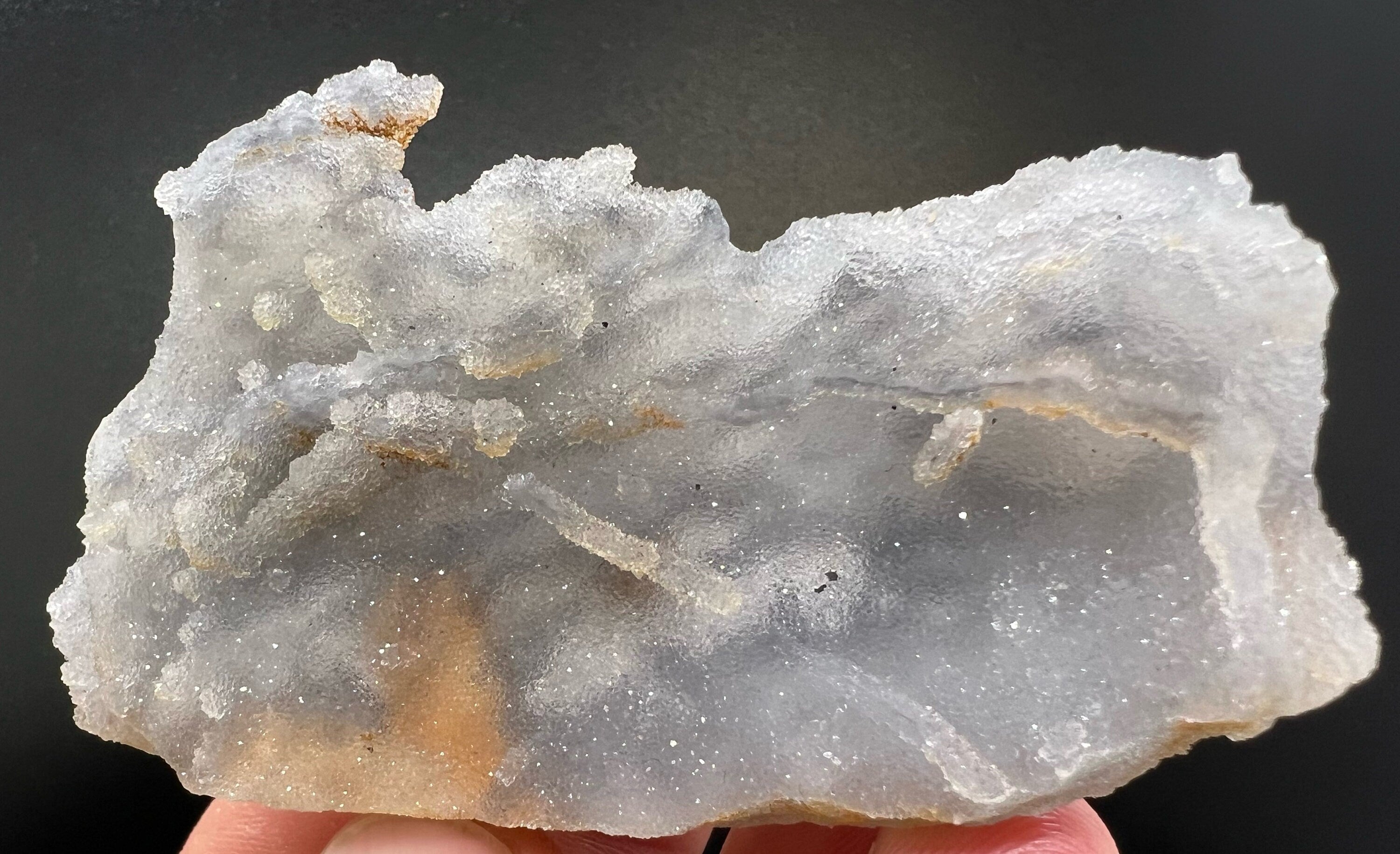 Blue Chalcedony Quartz with Chlorite Inclusions, Bulgaria Mineral Specimen