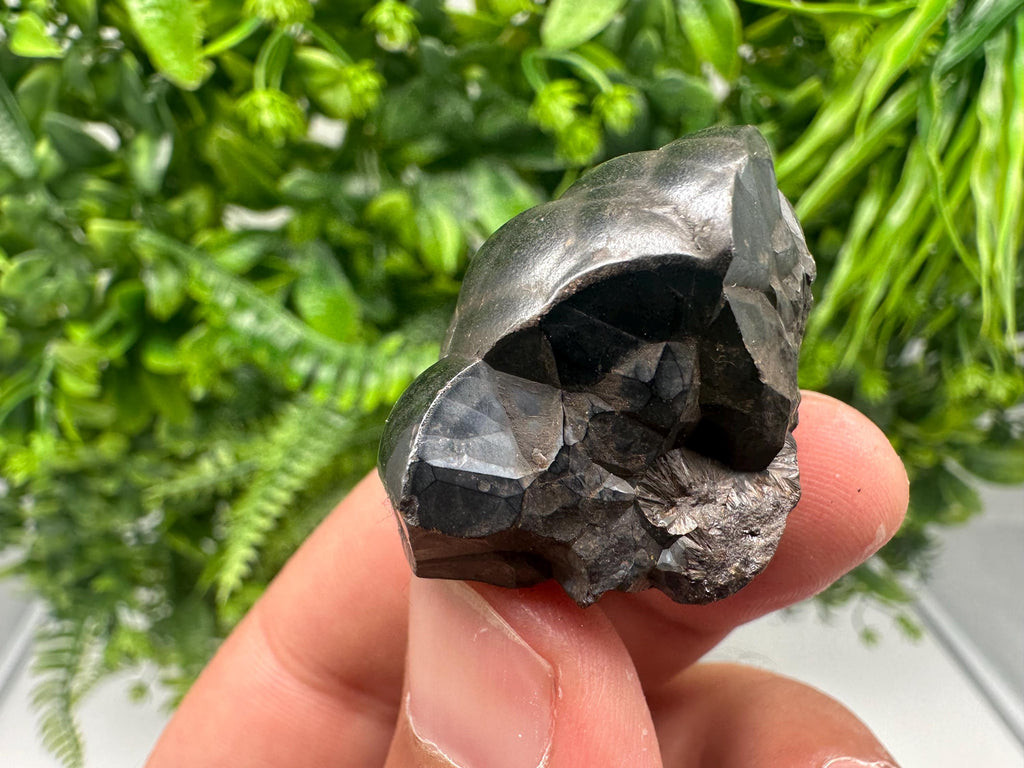 Botryoidal Black Hematite Specimen: Chakra Reiki Crystal from Morocco