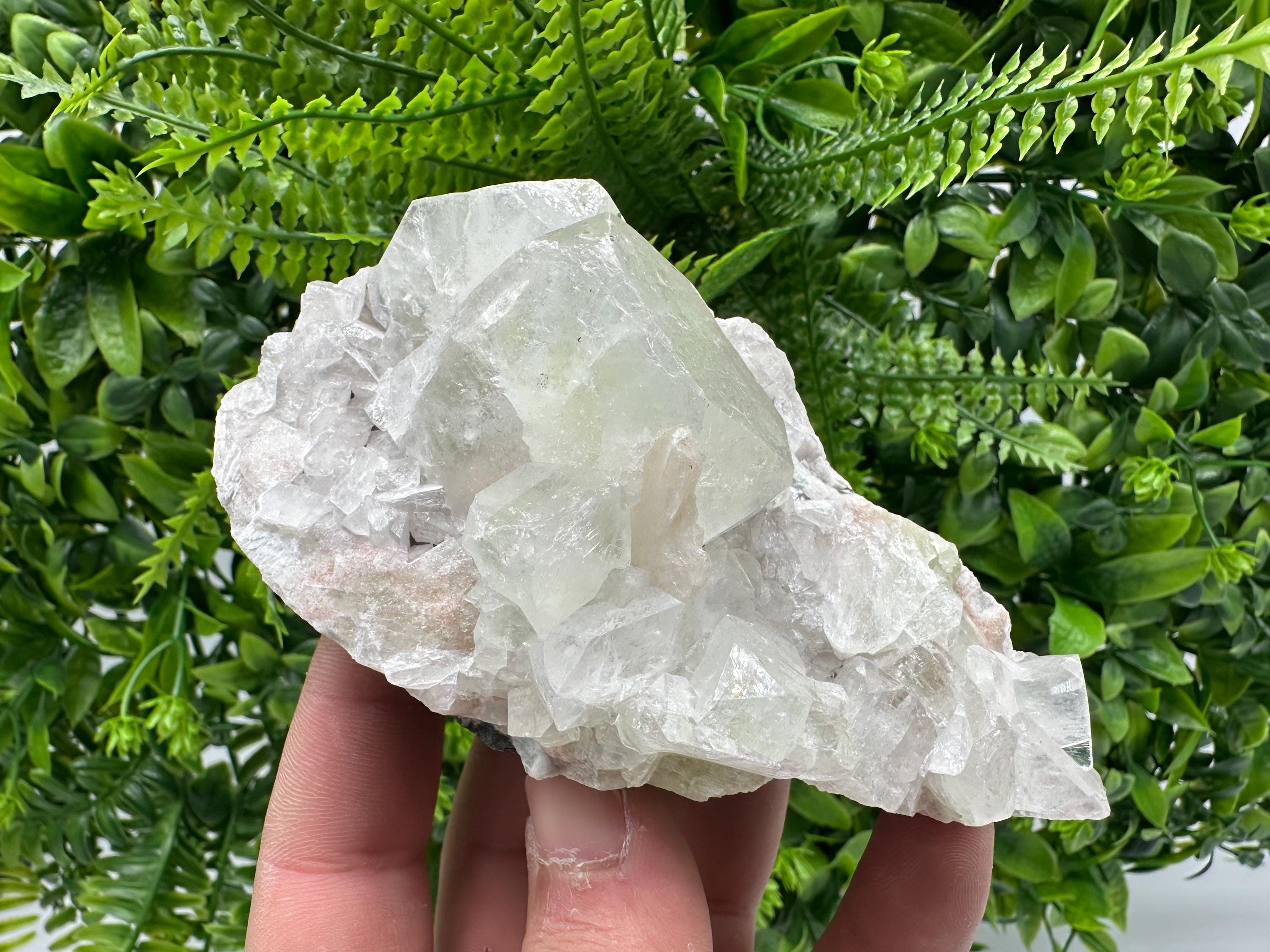 Apophyllite Stilbite on Chalcedony, India Crystal Specimen
