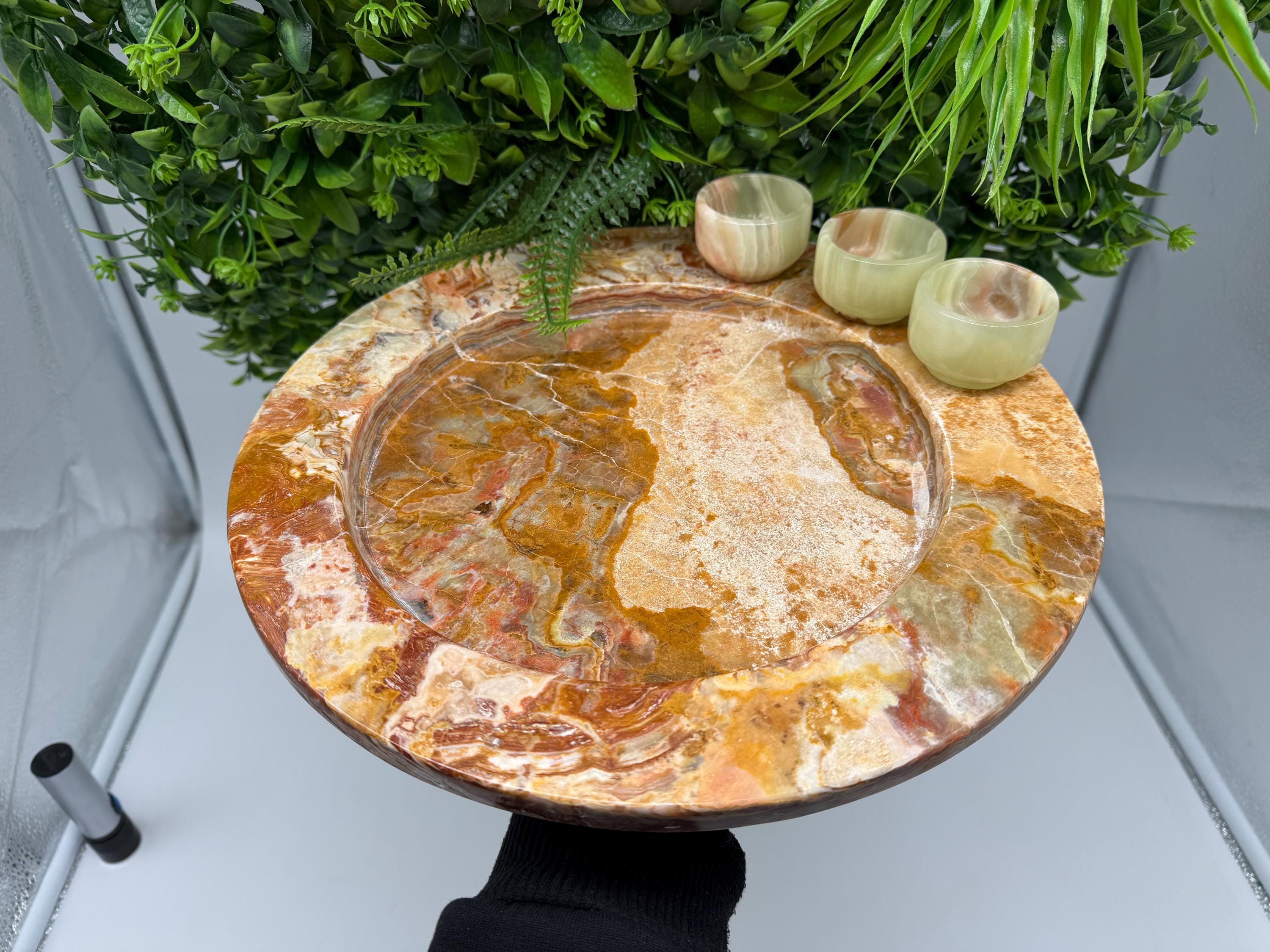 Hand Carved Onyx Bowl – Decorative Stone Dish, Luxury Decor