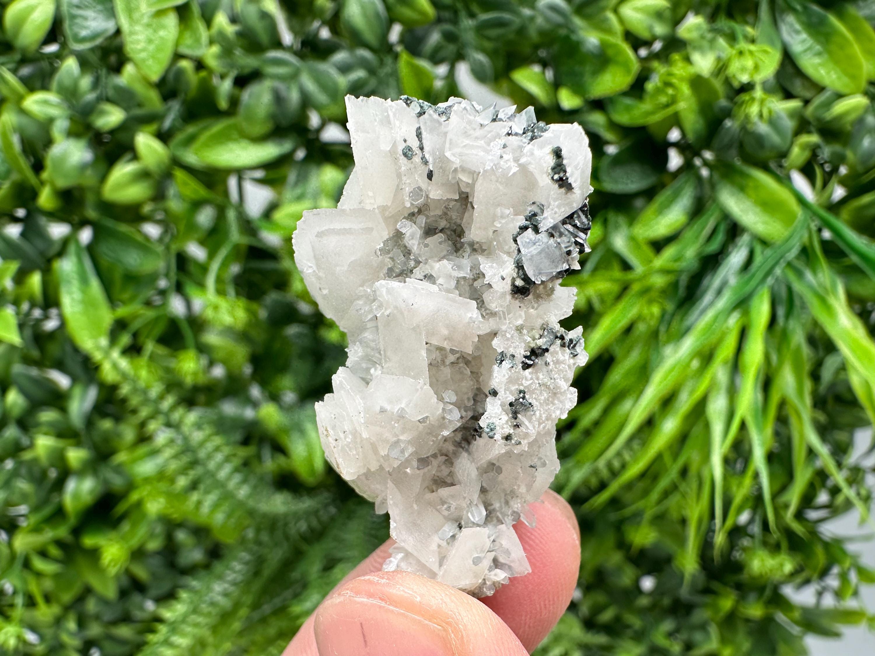 Quartz Calcite on Chlorite Matrix, Borieva Mine Mineral Specimen