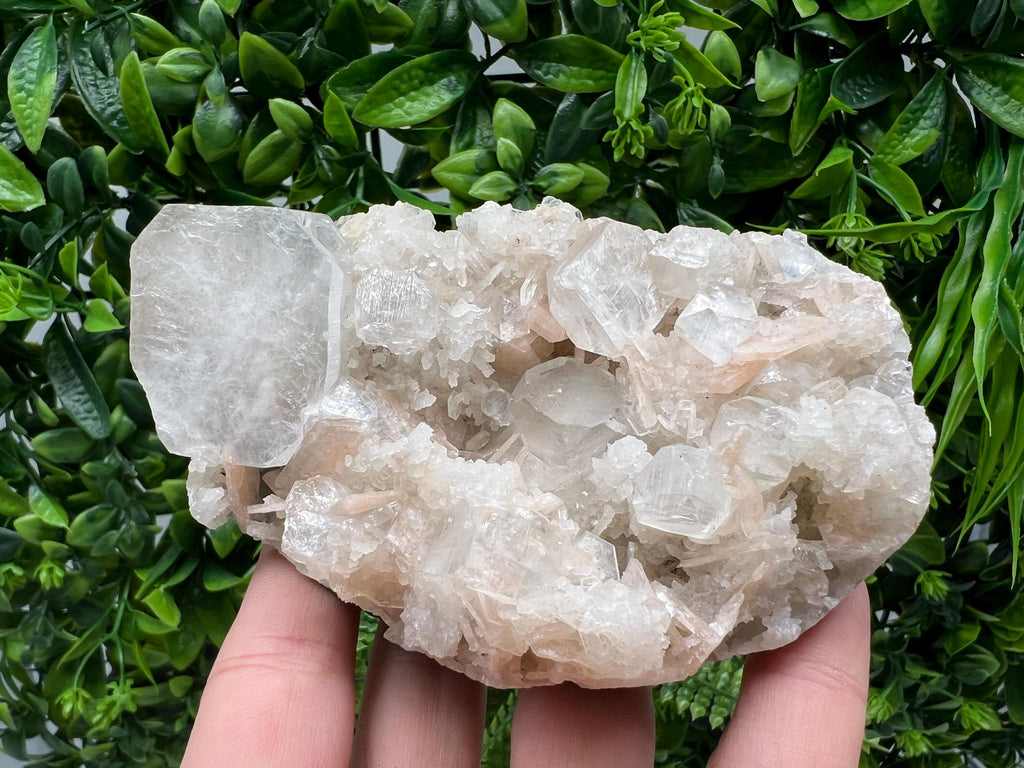 Apophyllite Stilbite on Chalcedony, Natural Mineral Specimen, India