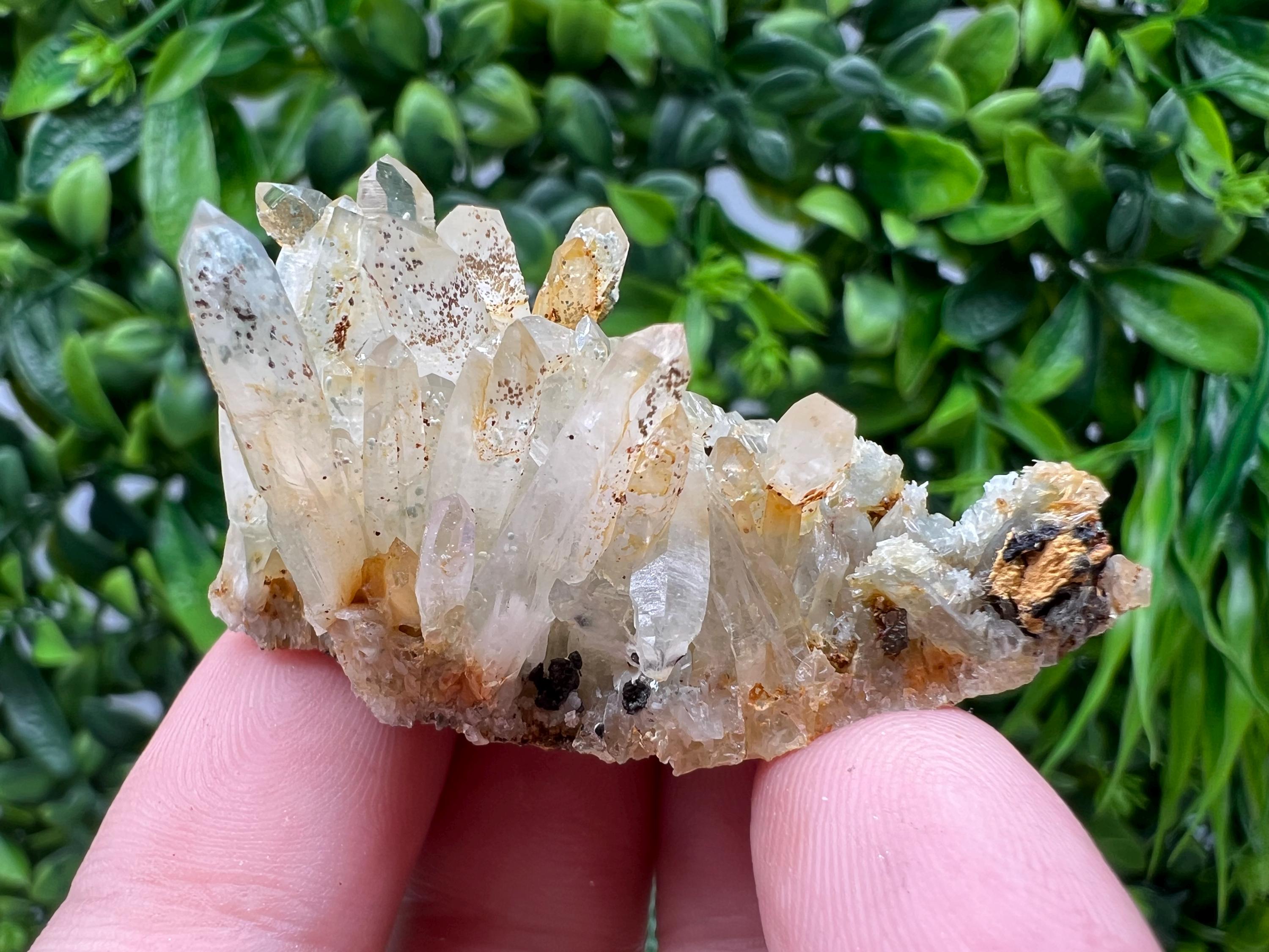 Bulgarian Quartz Mineral Specimen: Iron Oxide Limonite Inclusion