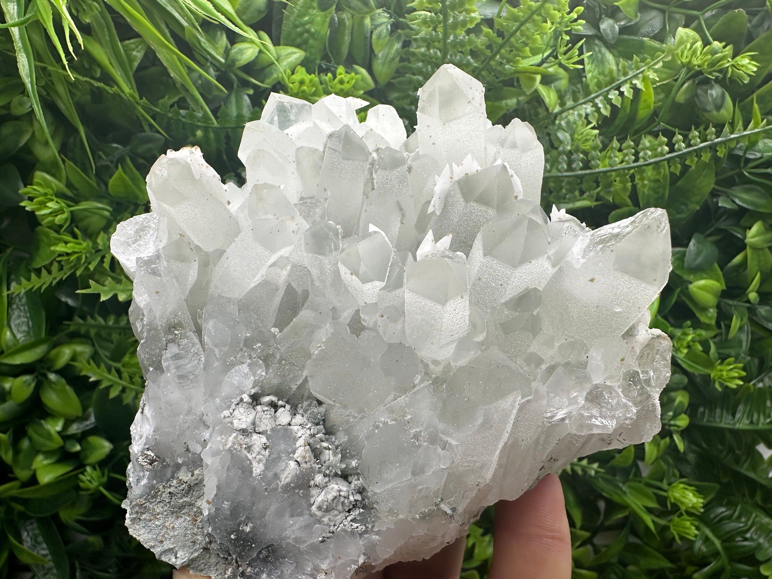 Quartz Cluster with Rhodochrosite, Calcite & Chlorite Inclusions